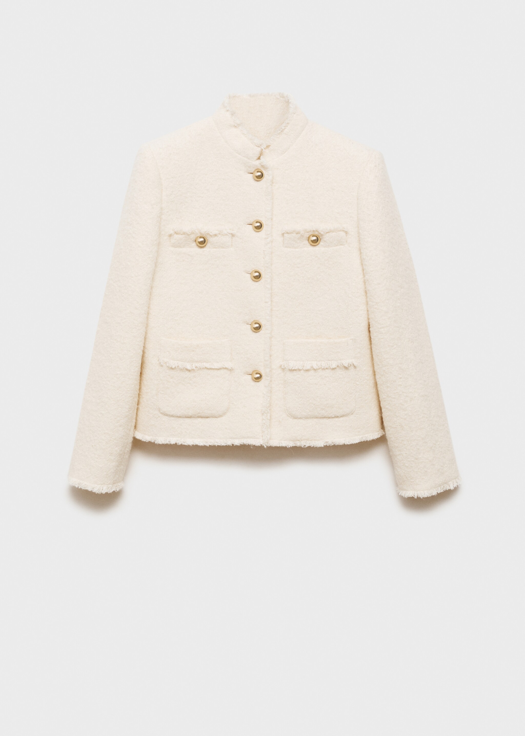 Pocket tweed jacket - Article without model, Ecru. Ref: 77049409-00.
