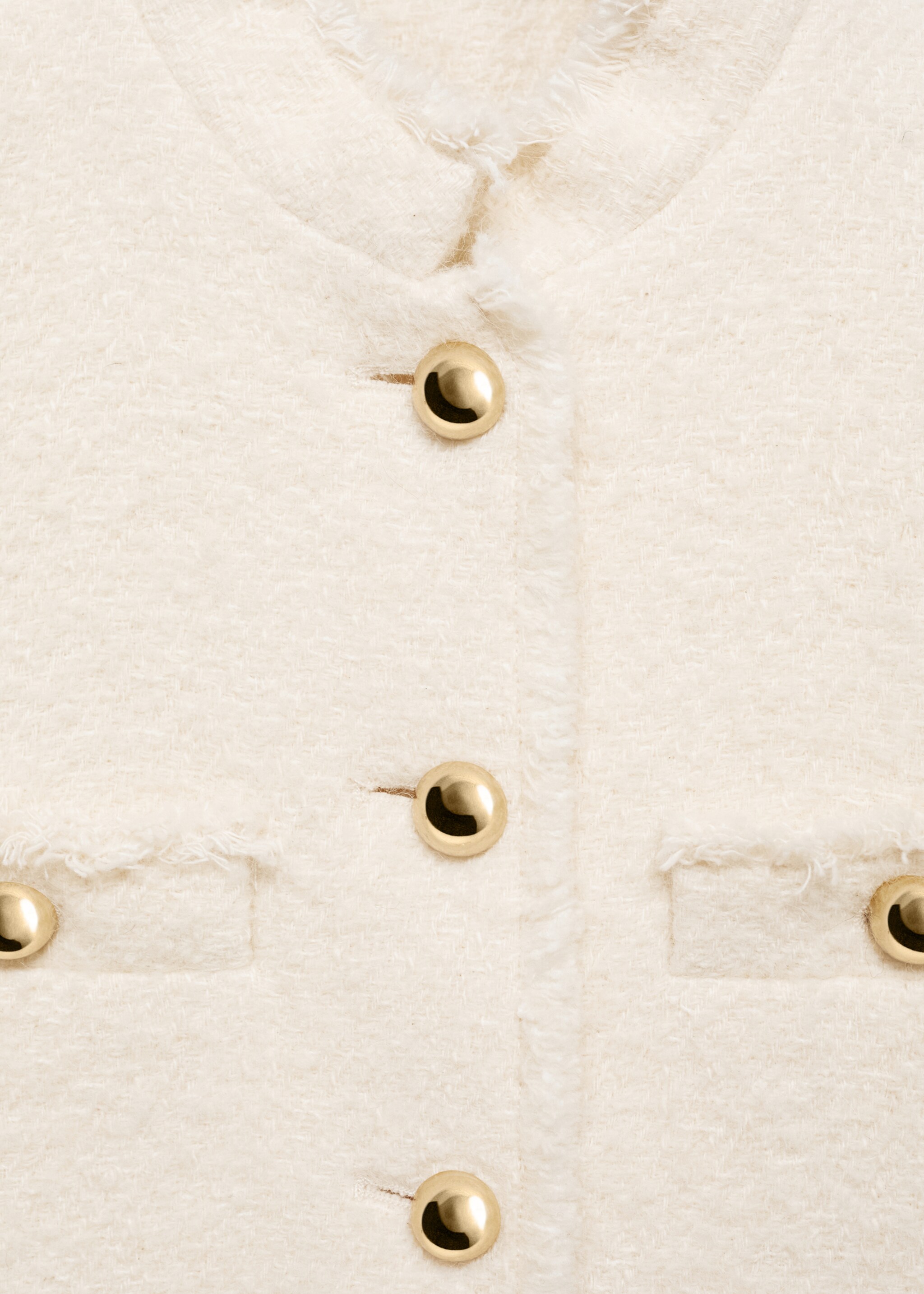 Pocket tweed jacket - Details of the article 8, Ecru. Ref: 77049409-00.