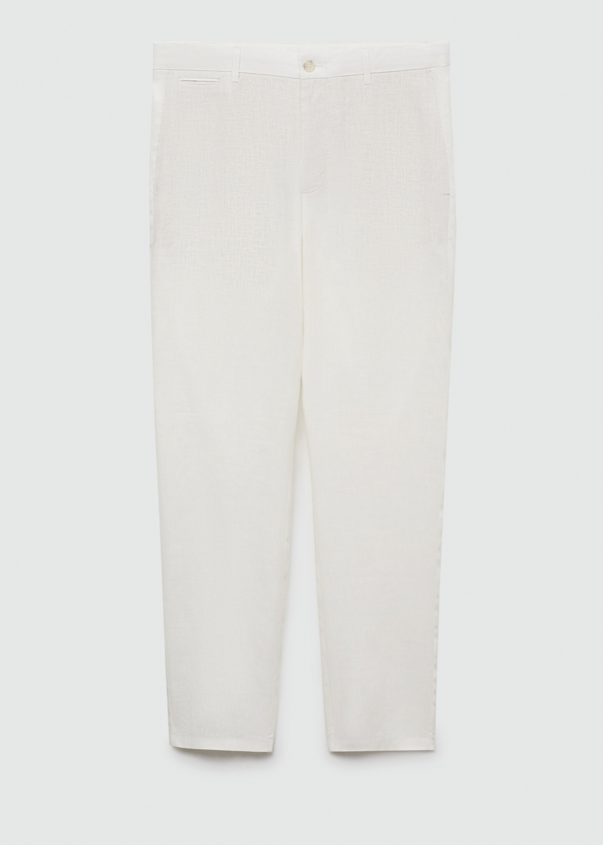 Slim Fit-Hose aus 100 % Leinen - Artikel ohne Model, Weiß. Ref: 77050250-00.