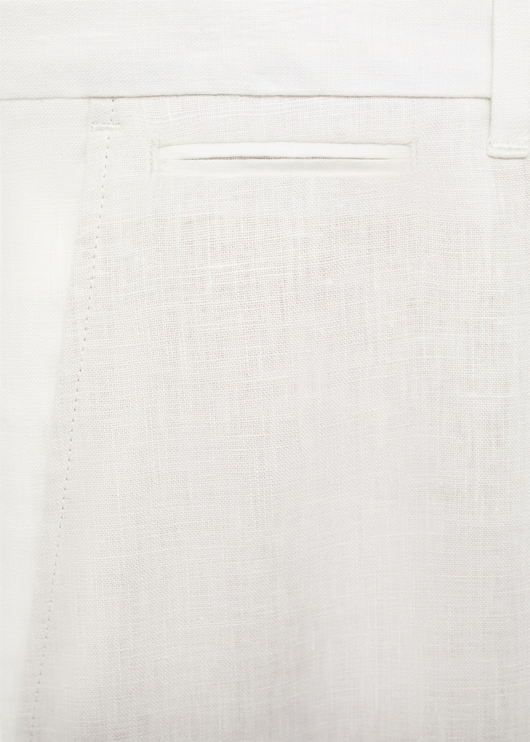 Slim Fit-Hose aus 100 % Leinen - Detail des Artikels 0, Weiß. Ref: 77050250-00.