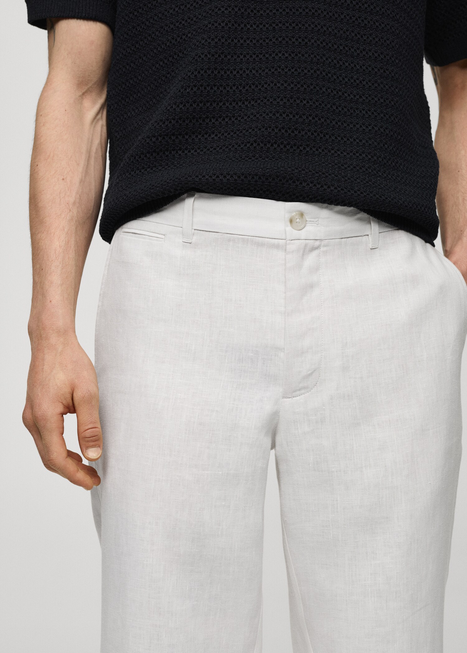 Παντελόνι 100% λινό slim fit - Λεπτομέρεια του προϊόντος 1