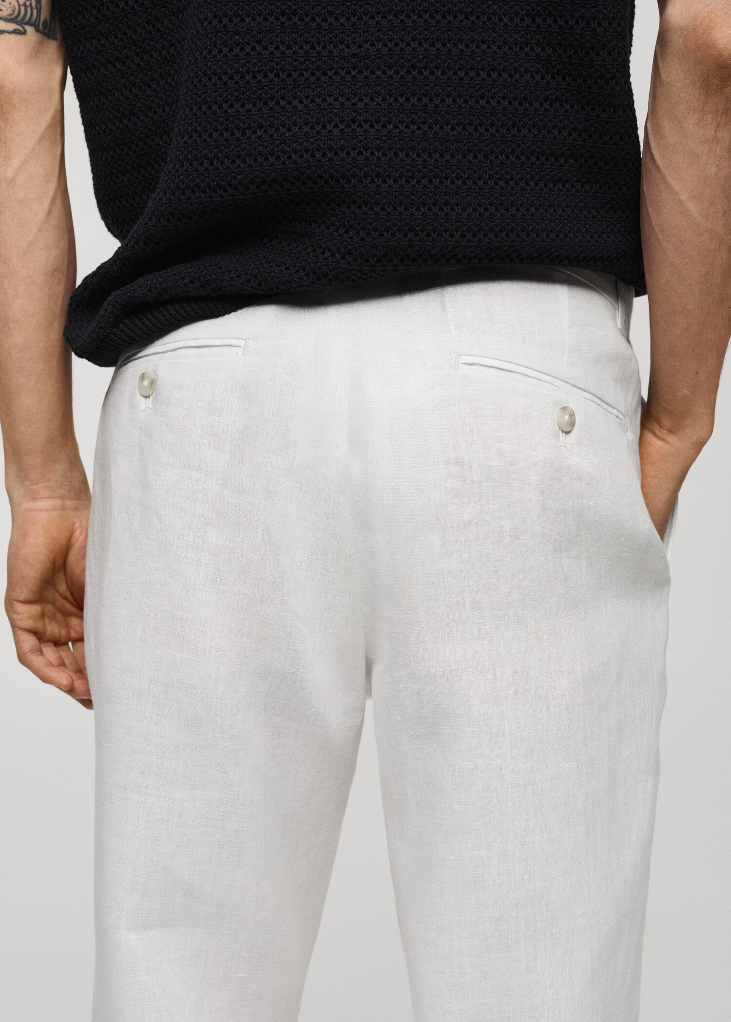 Παντελόνι 100% λινό slim fit - Λεπτομέρεια του προϊόντος 6