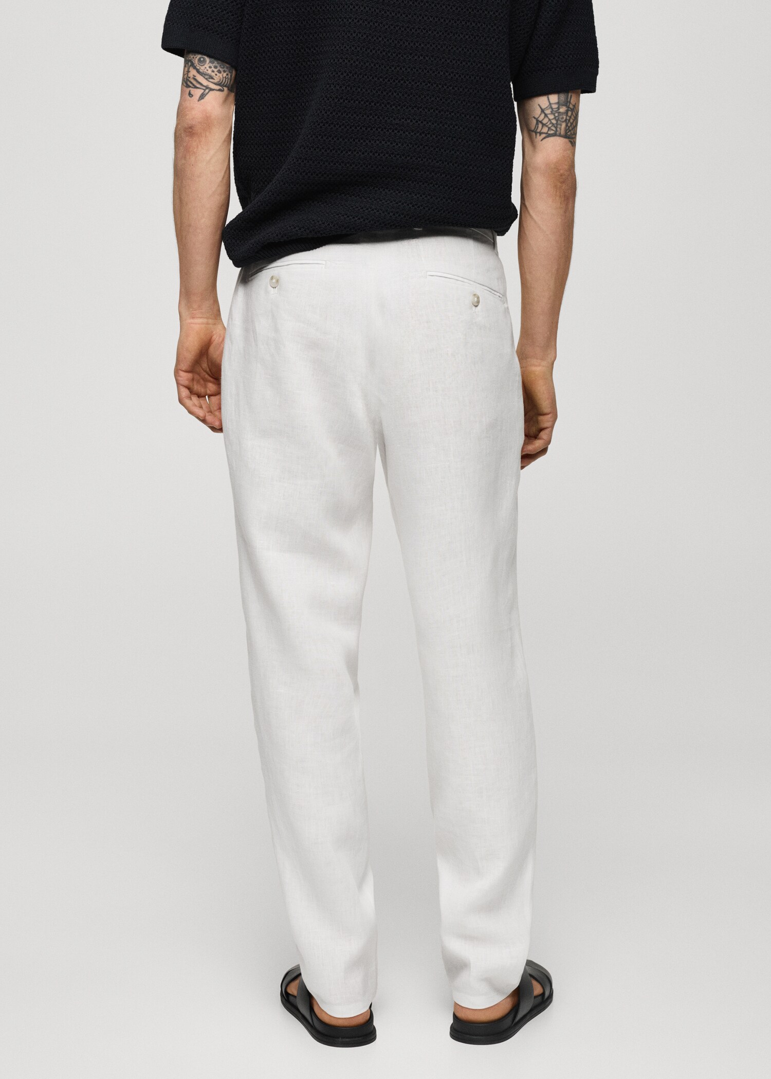 Παντελόνι 100% λινό slim fit - Πίσω όψη προϊόντος