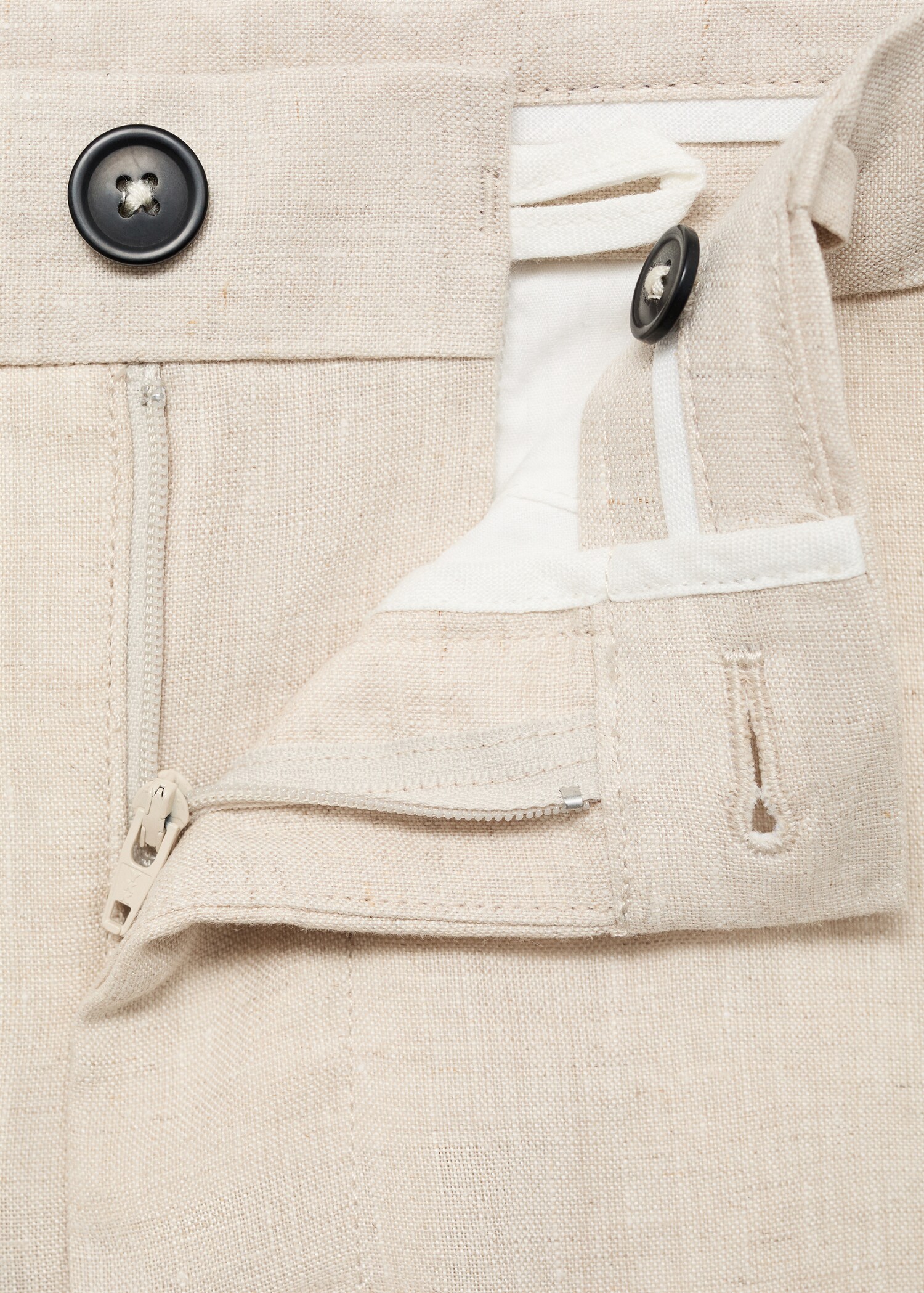 Slim Fit-Hose aus 100 % Leinen - Detail des Artikels 0