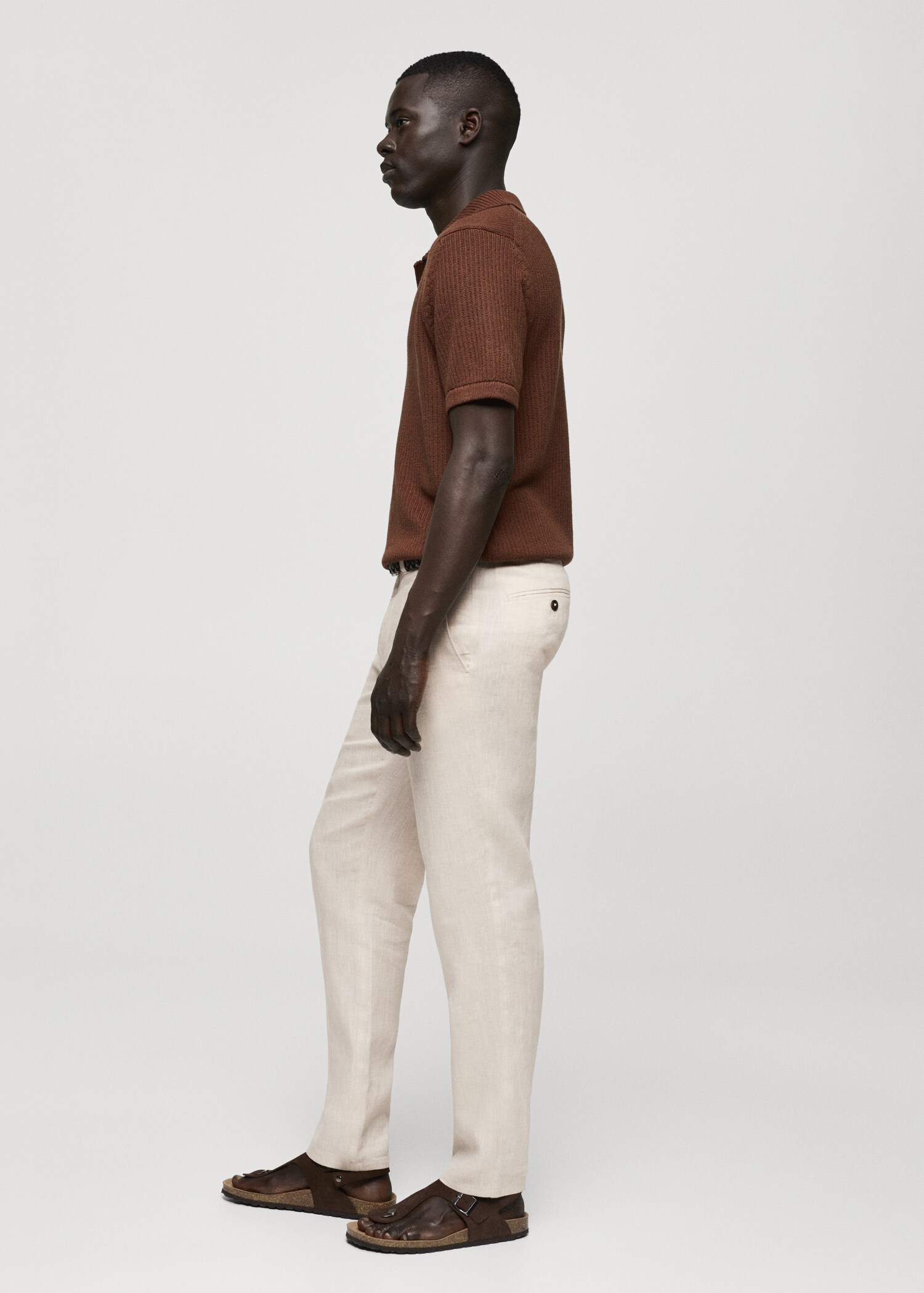 Slim Fit-Hose aus 100 % Leinen - Detail des Artikels 2