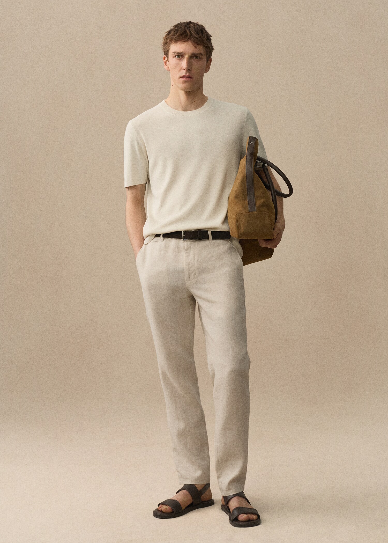 Slim Fit-Hose aus 100 % Leinen - Detail des Artikels 5