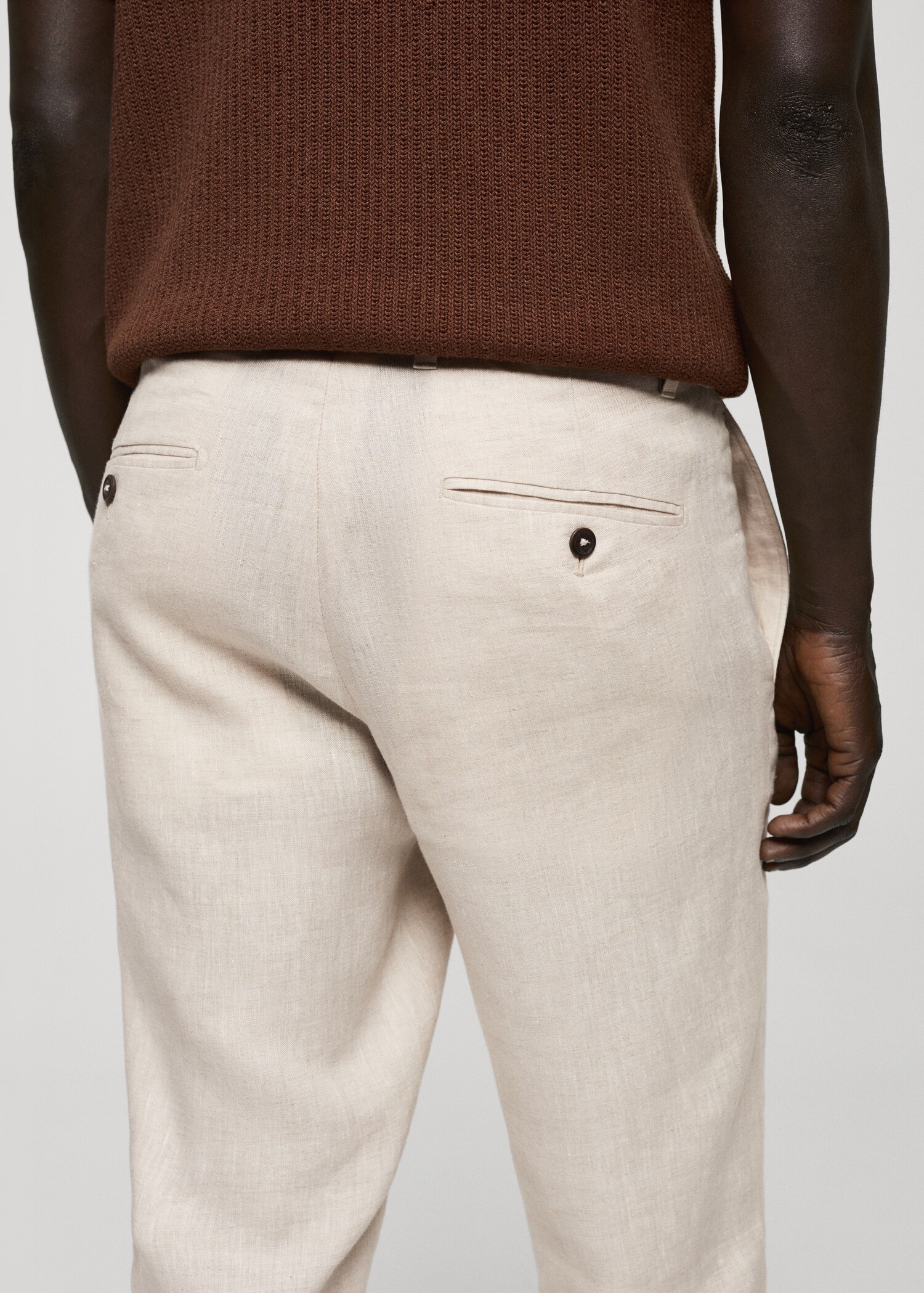 Slim Fit-Hose aus 100 % Leinen - Detail des Artikels 6