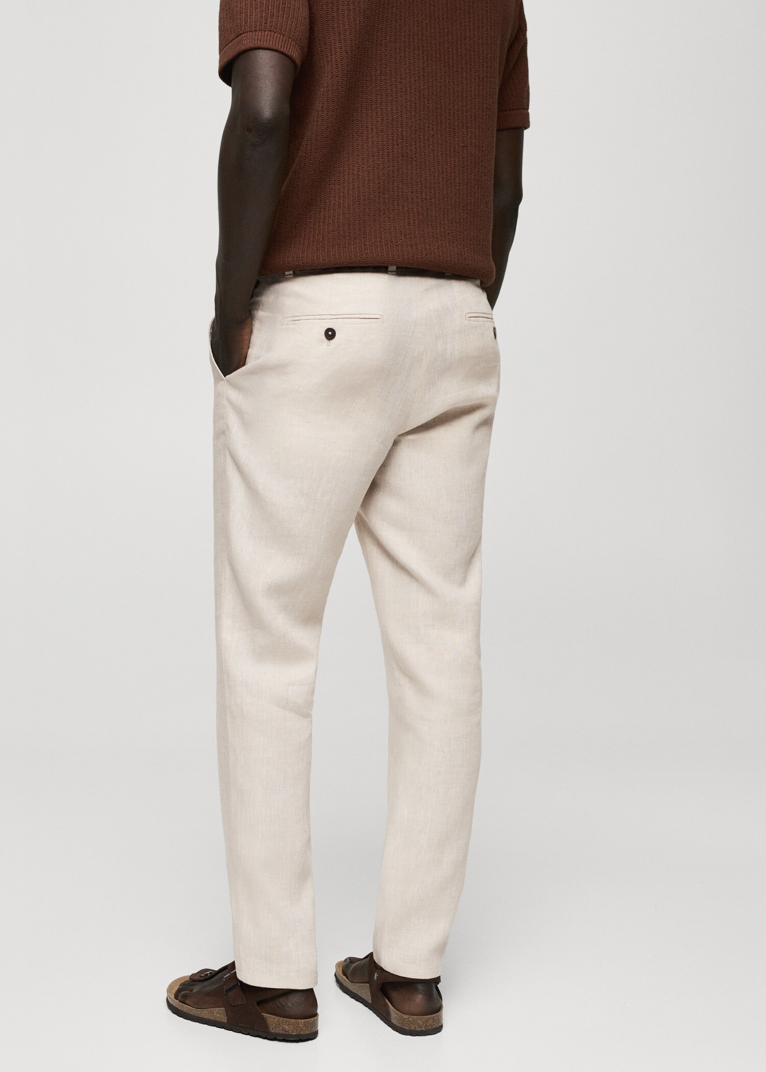 Slim Fit-Hose aus 100 % Leinen - Rückseite des Artikels