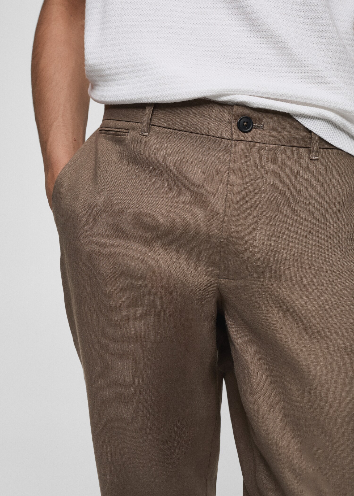 Παντελόνι 100% λινό slim fit - Λεπτομέρεια του προϊόντος 1