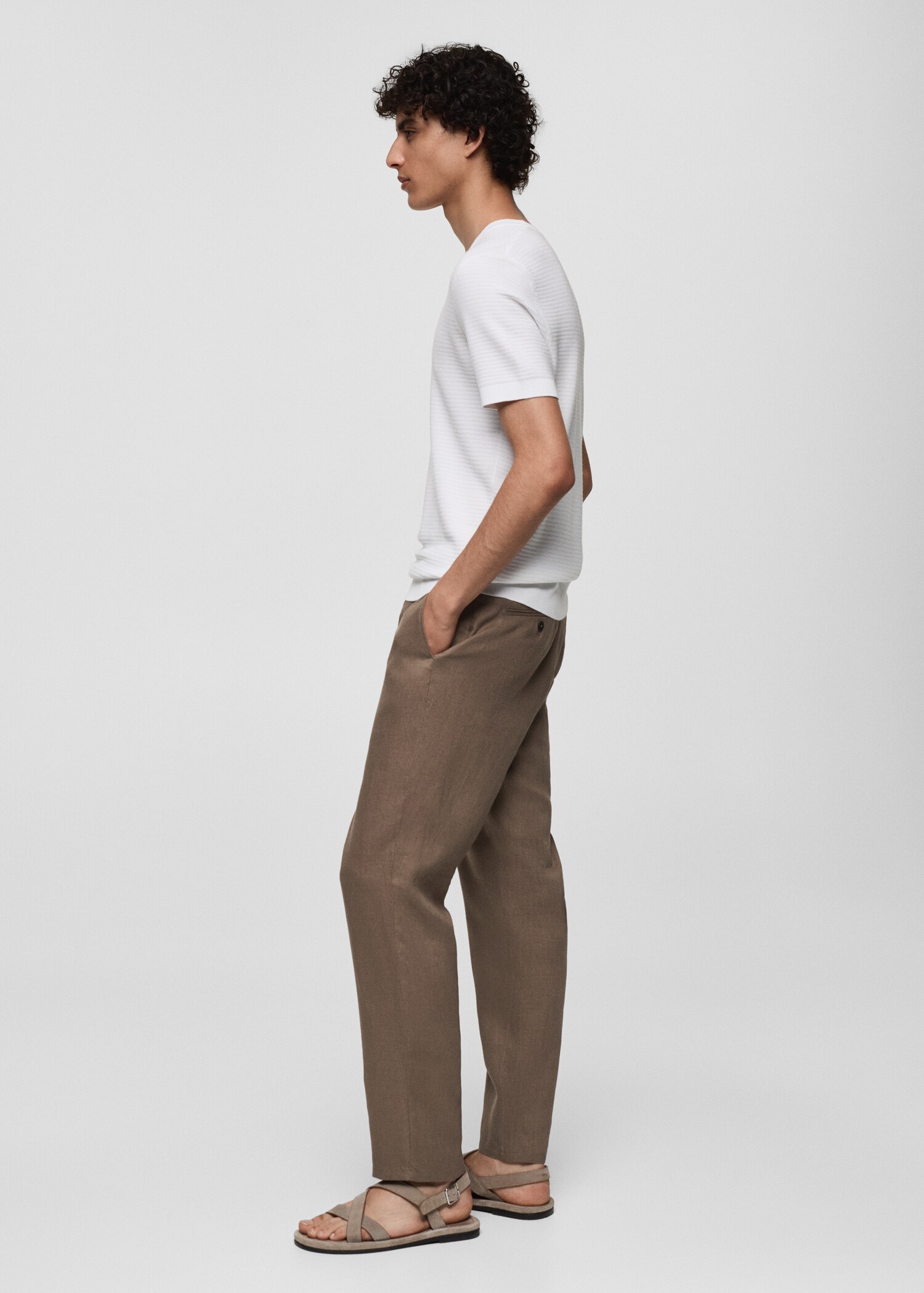 Παντελόνι 100% λινό slim fit - Λεπτομέρεια του προϊόντος 2