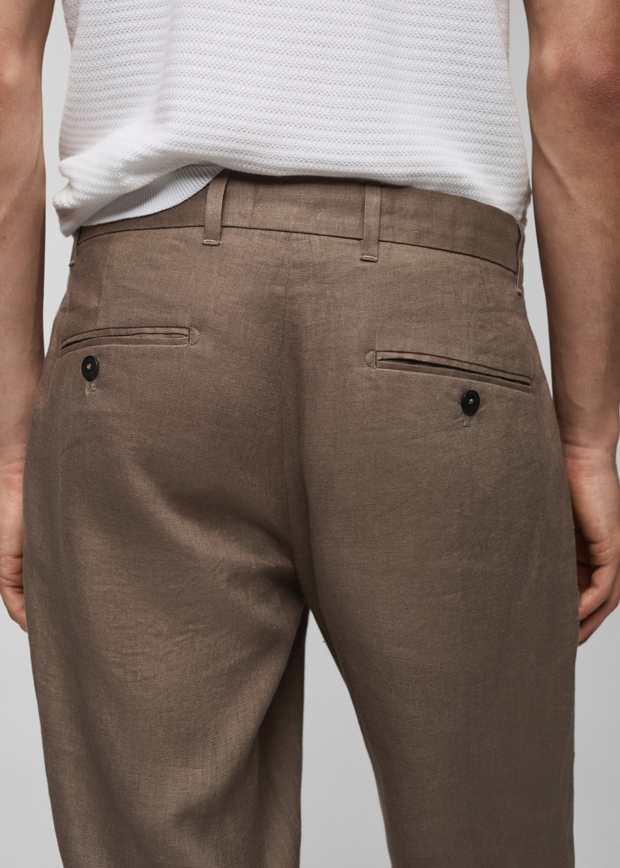 Slim-fit 100% linen pants - Details of the article 6