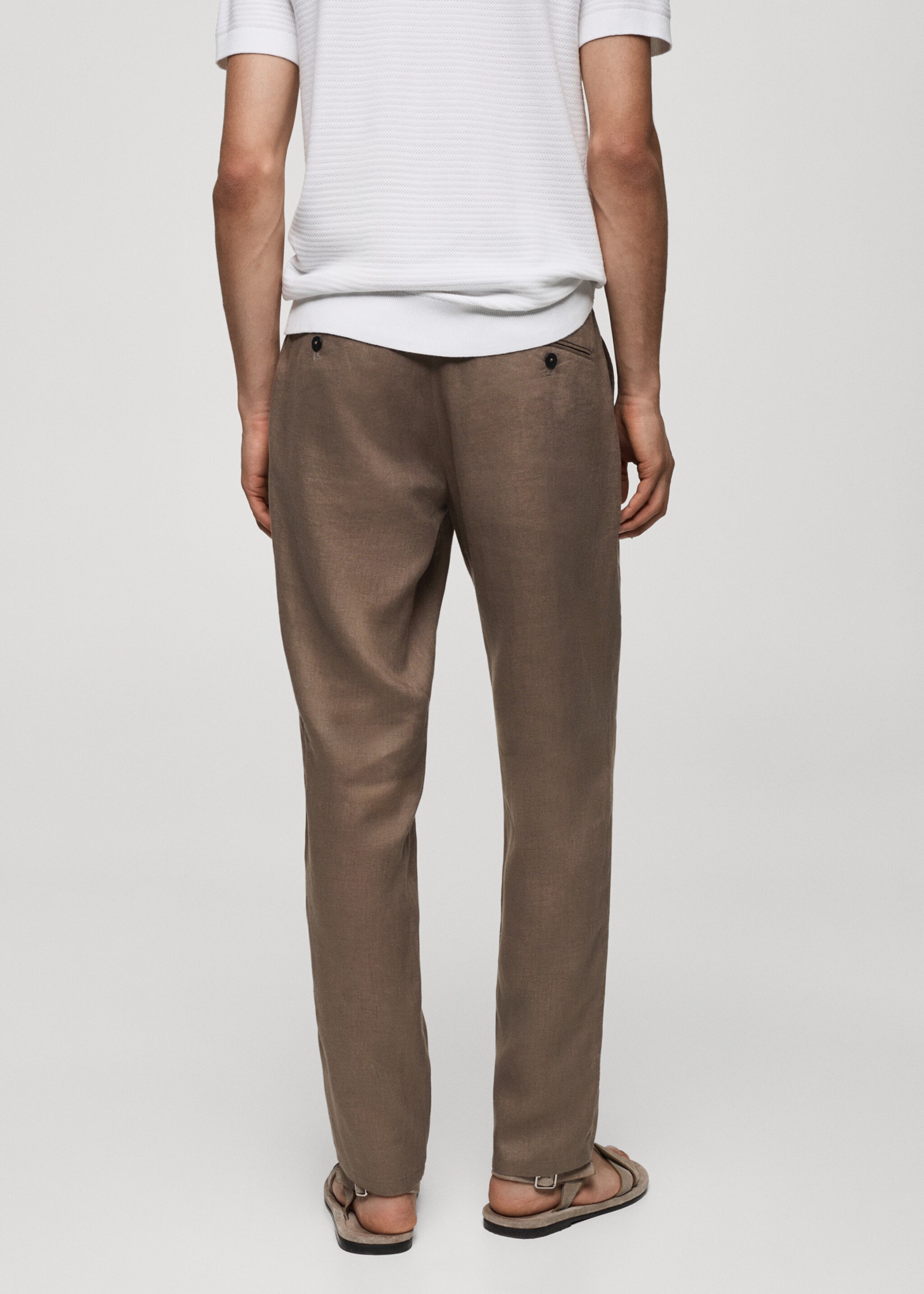 Slim-fit 100% linen pants - Reverse of the article