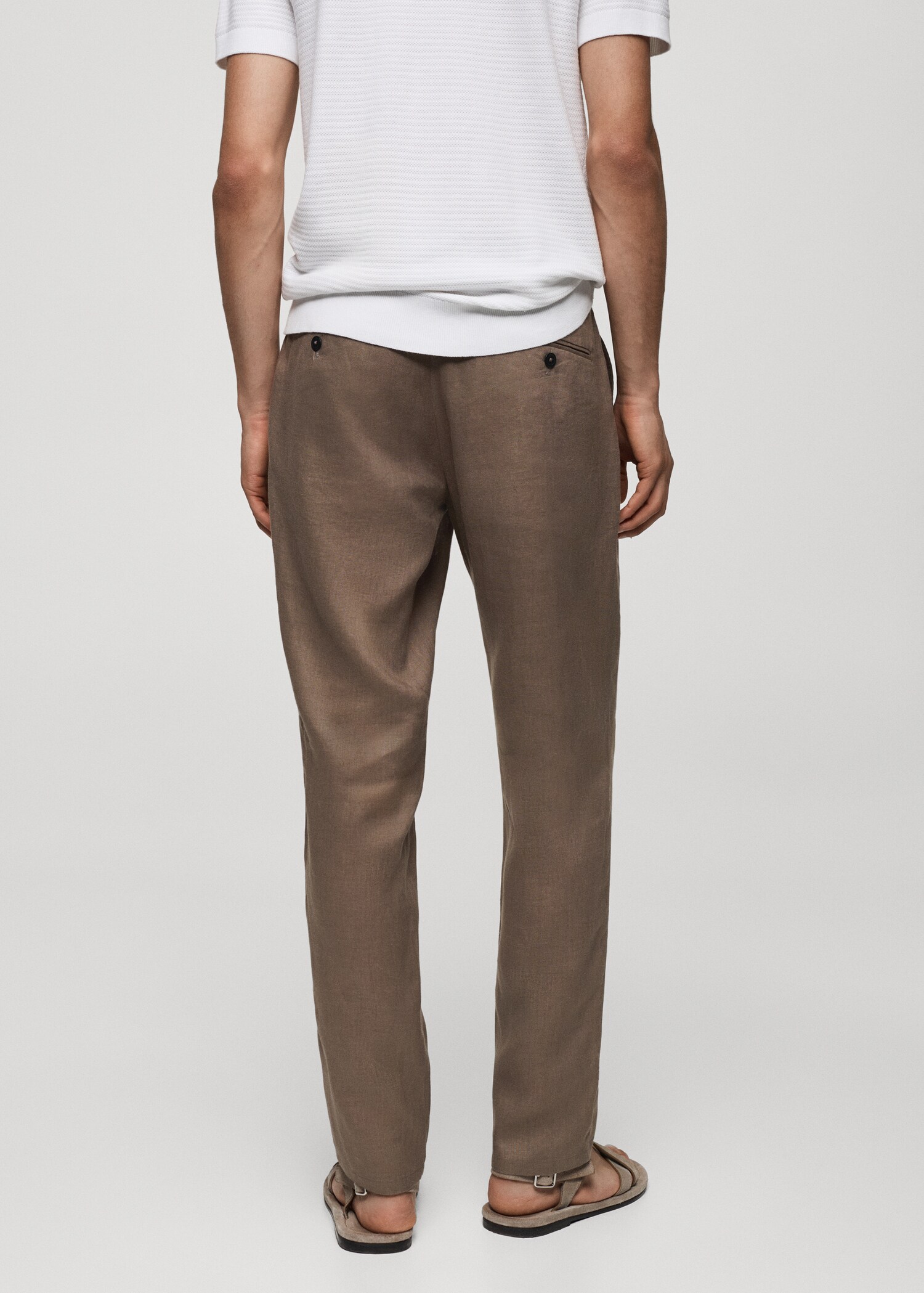 Παντελόνι 100% λινό slim fit - Πίσω όψη προϊόντος