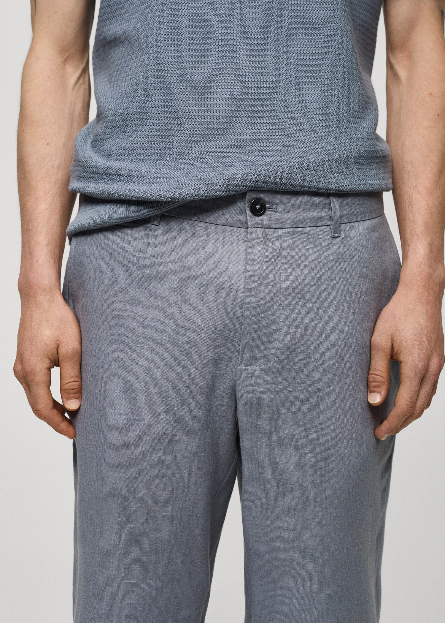 Παντελόνι 100% λινό slim fit - Λεπτομέρεια του προϊόντος 1