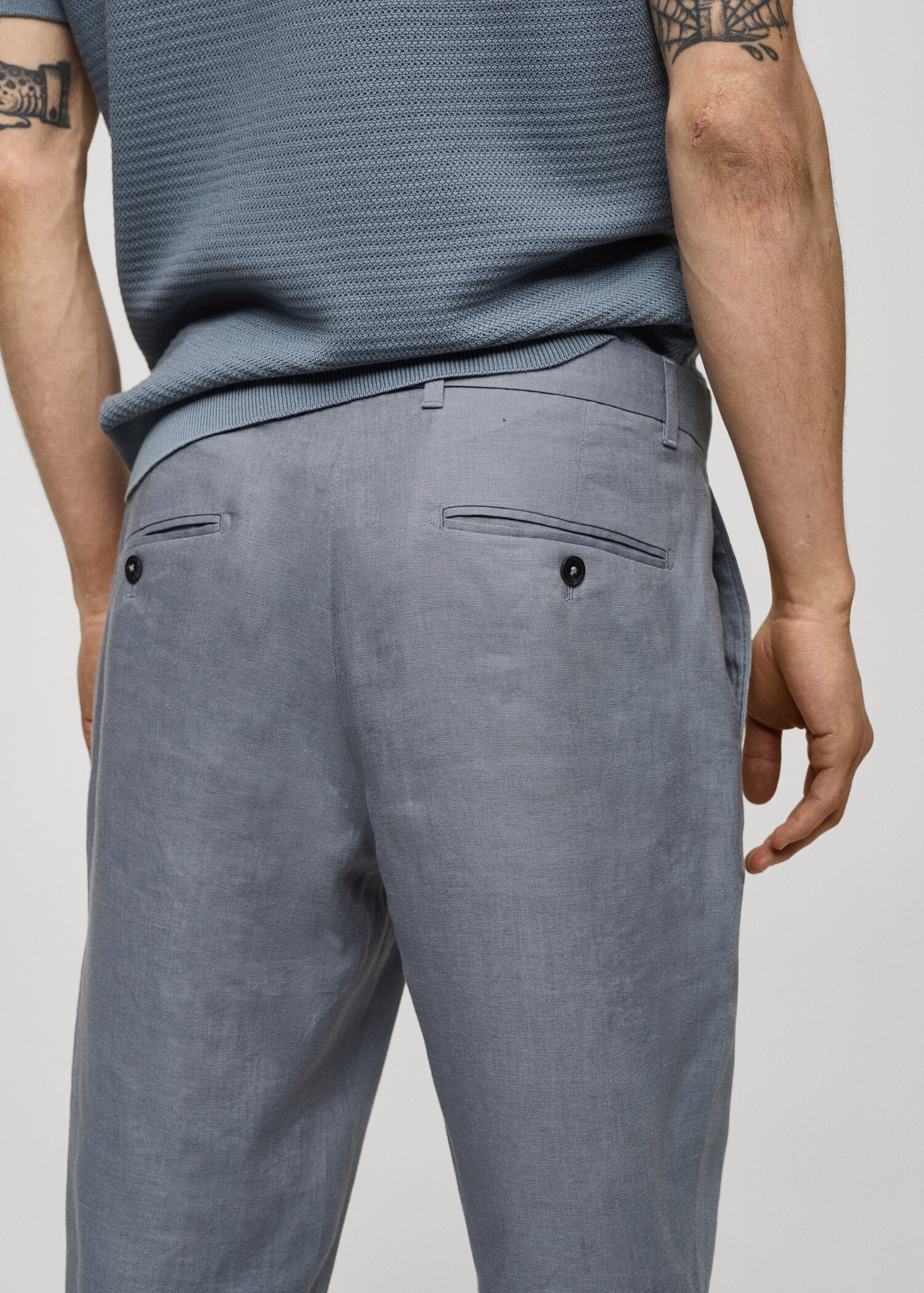 Παντελόνι 100% λινό slim fit - Λεπτομέρεια του προϊόντος 6