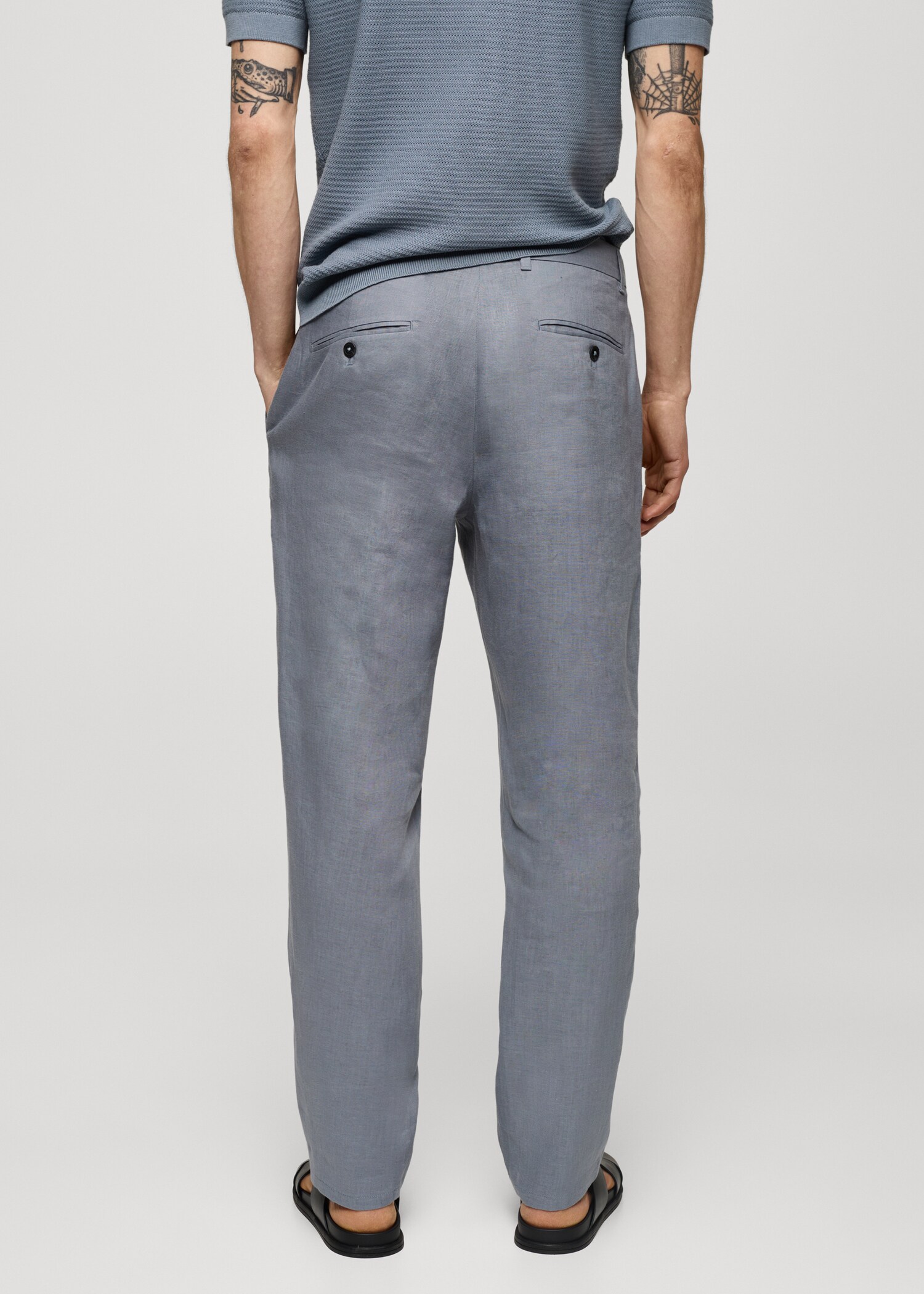 Παντελόνι 100% λινό slim fit - Πίσω όψη προϊόντος