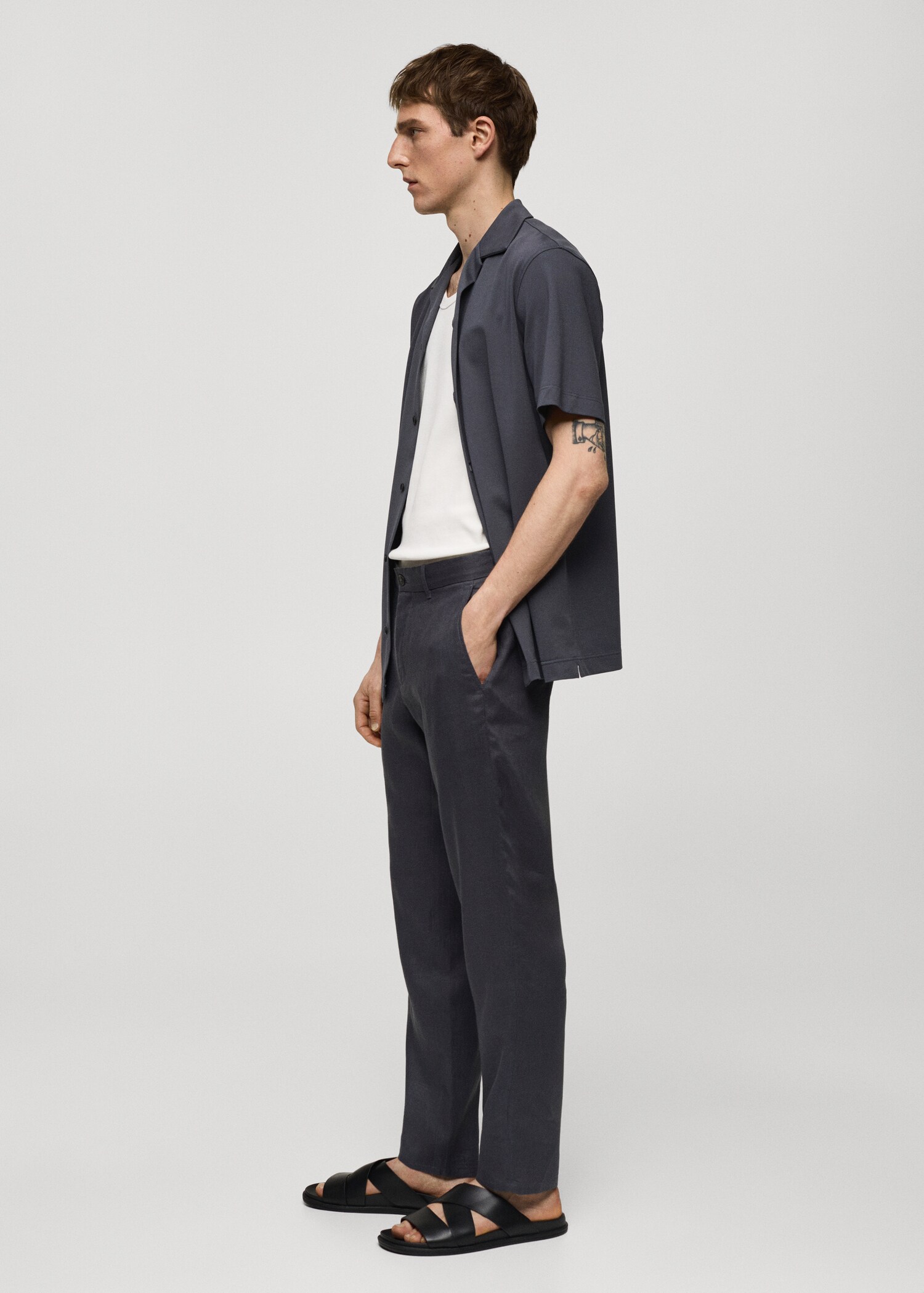 Παντελόνι 100% λινό slim fit - Λεπτομέρεια του προϊόντος 2