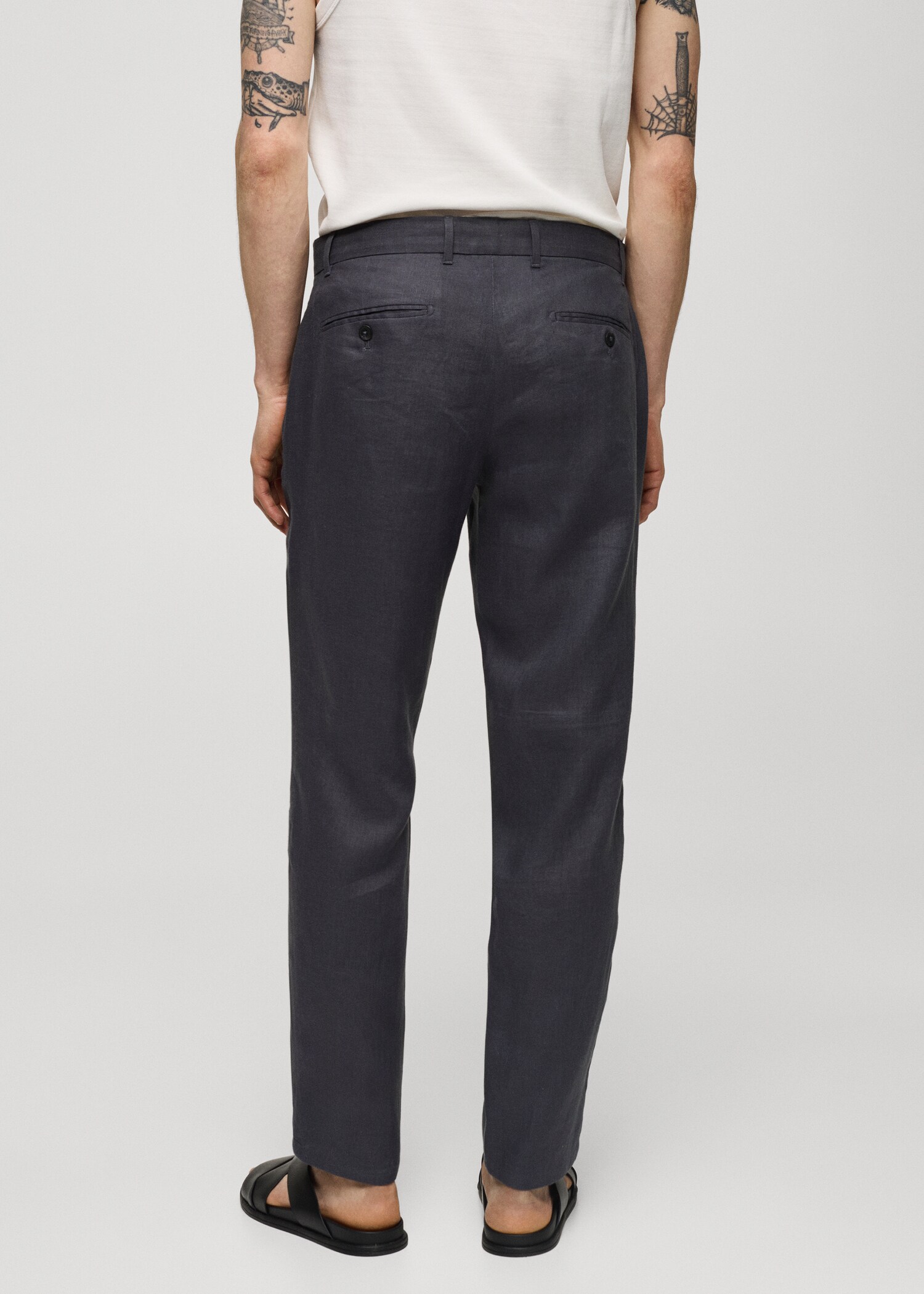 Παντελόνι 100% λινό slim fit - Πίσω όψη προϊόντος