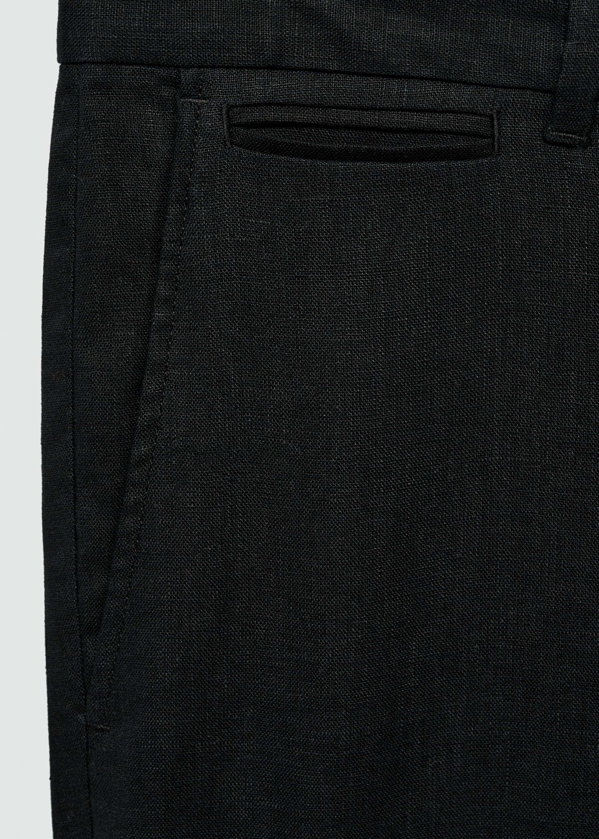 Slim-fit 100% linen trousers - Details of the article 0