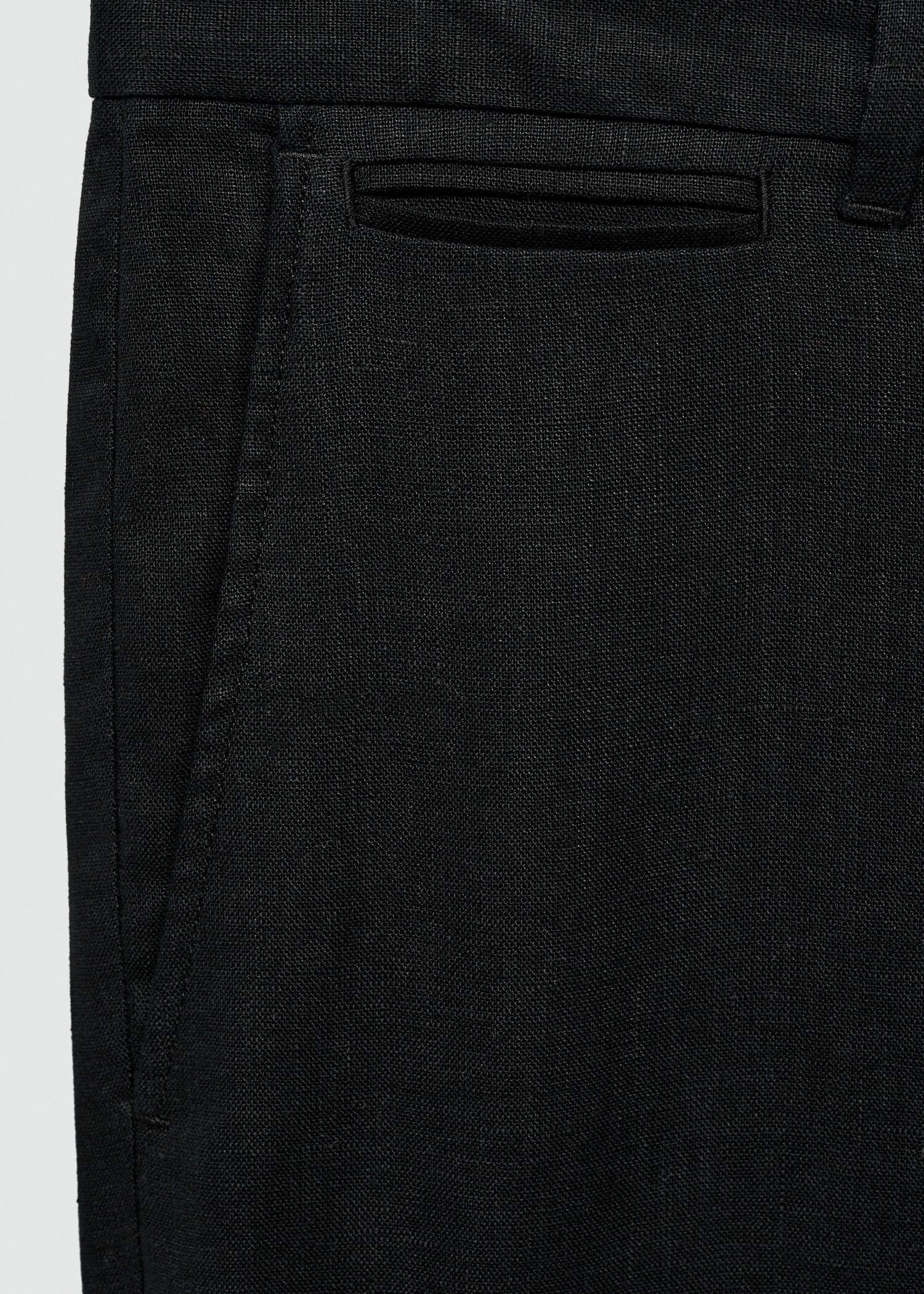 Slim-fit 100% linen trousers - Details of the article 0