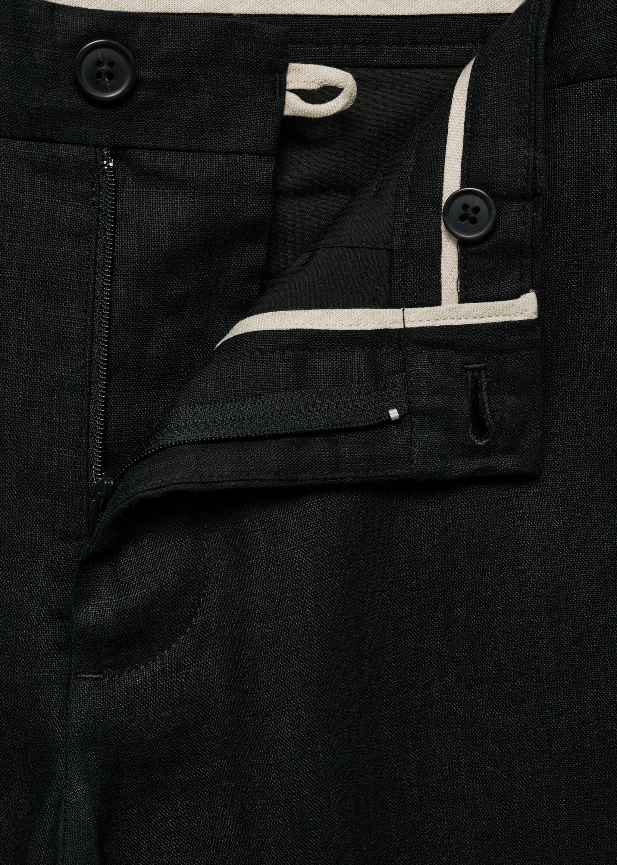 Slim-fit 100% linen trousers - Details of the article 8
