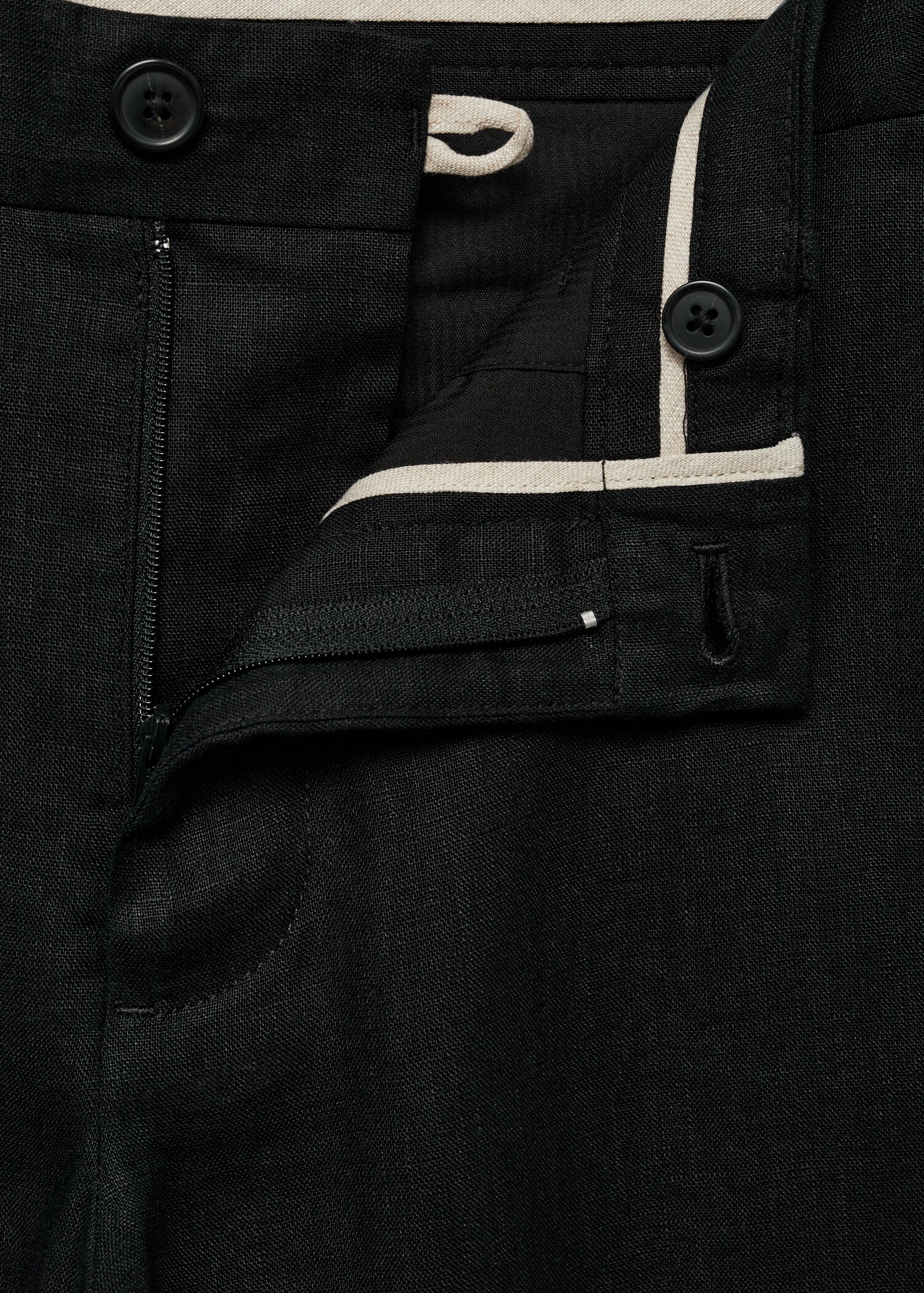 Slim-fit 100% linen trousers - Details of the article 8