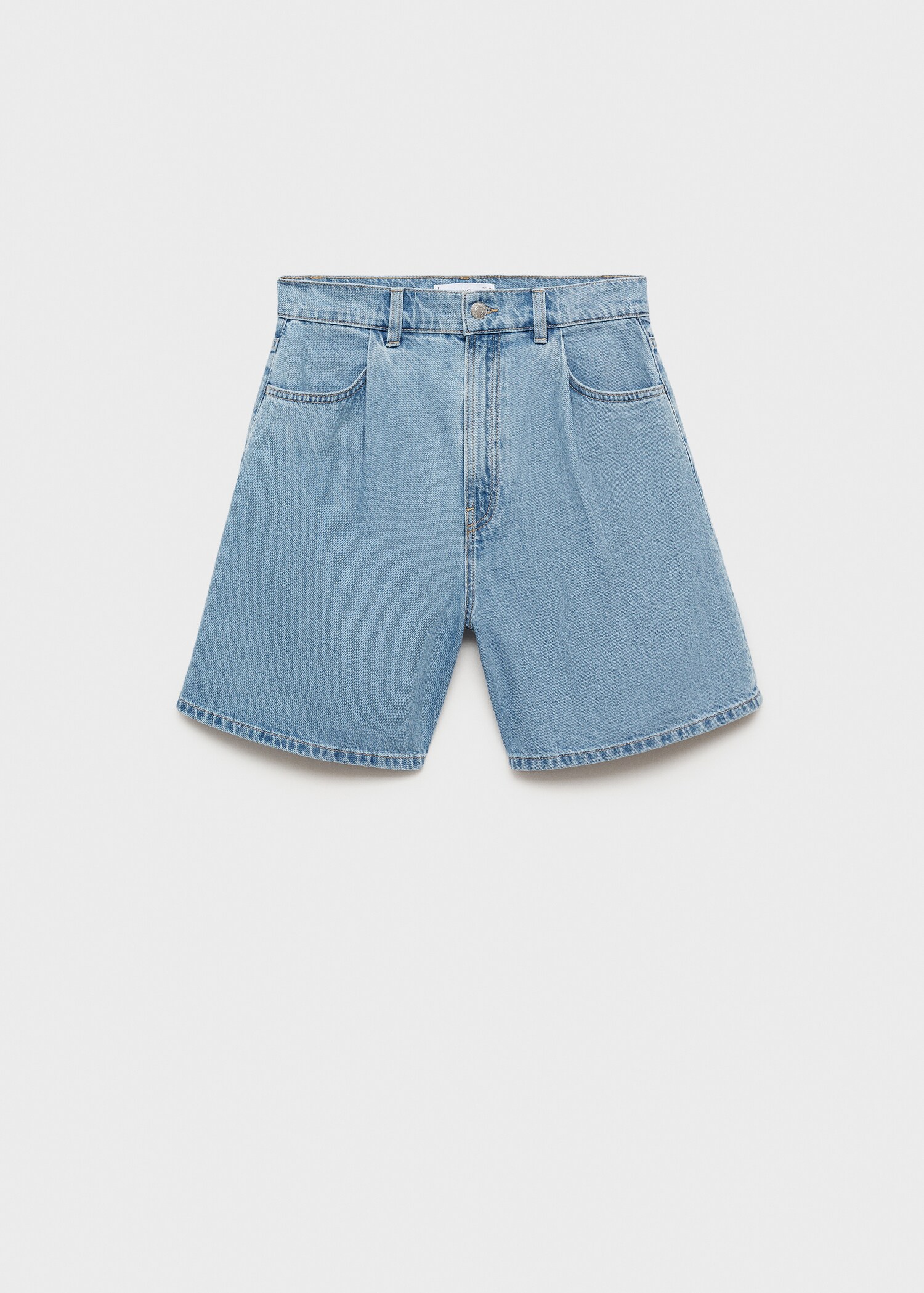Denim shorts with pleats - Article without model