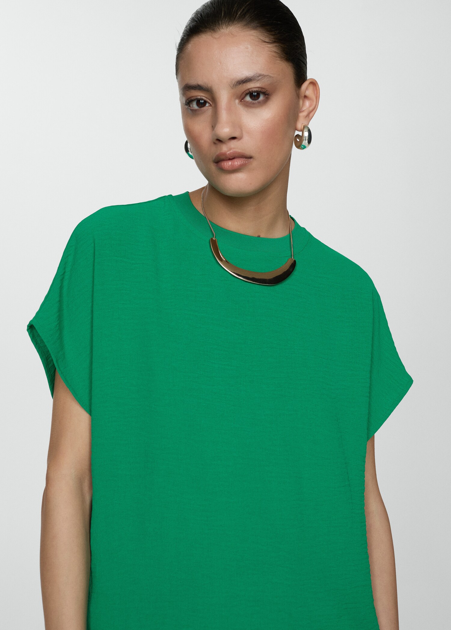Soepelvallend T-shirt met korte mouw - Middenvlak