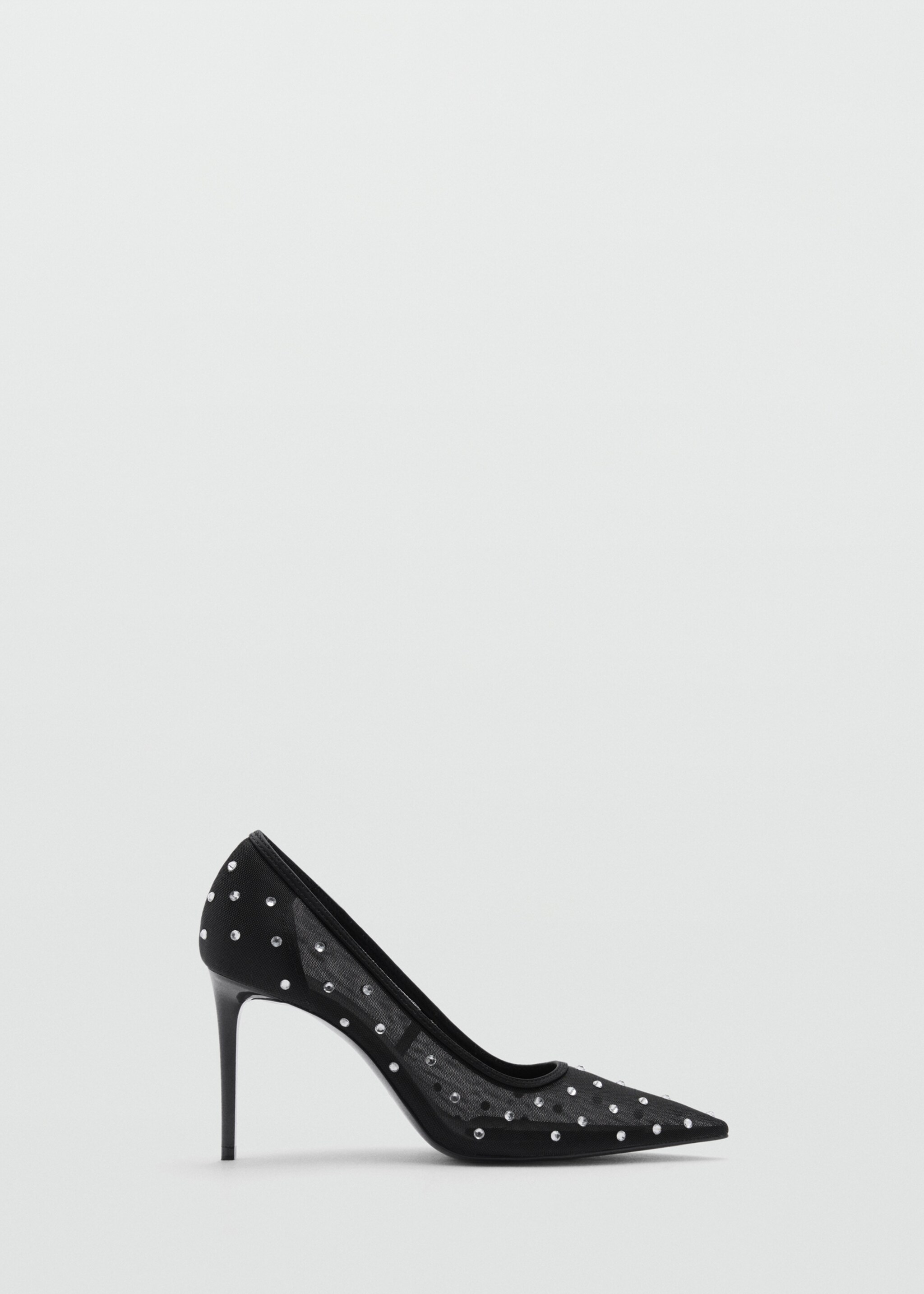 Glitter mesh heeled shoes - Article without model, Black. Ref: 77050263-00.