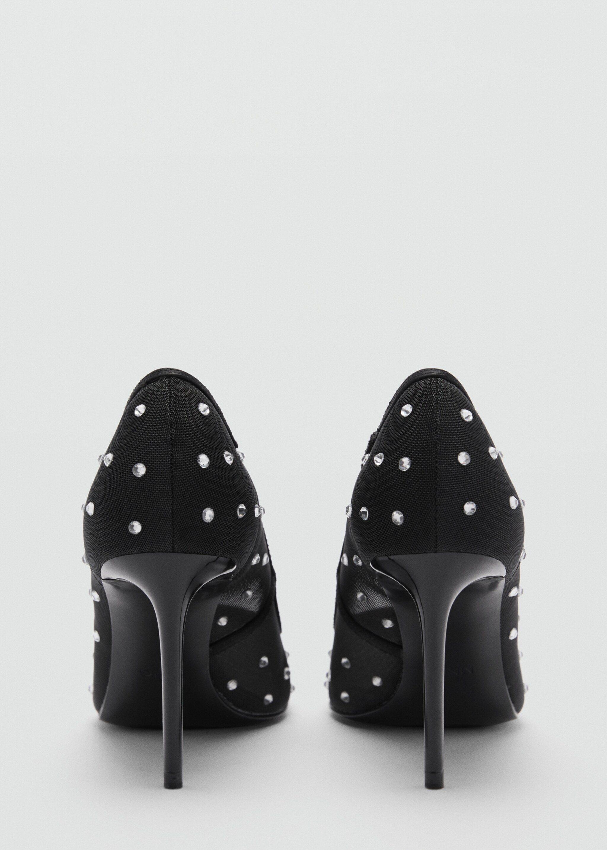 Glitter mesh heeled shoes - Details of the article 1, Black. Ref: 77050263-00.