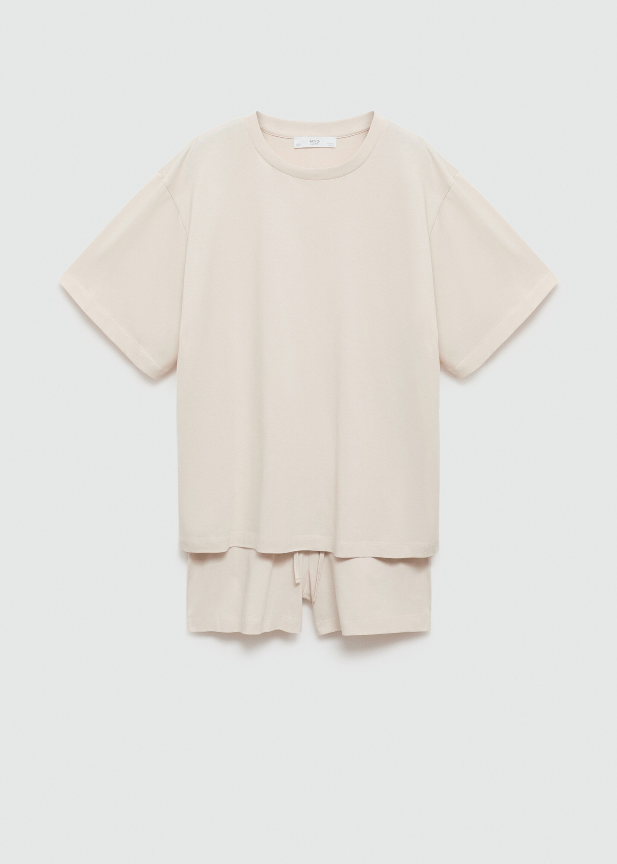 Zweiteiliger kurzer Pyjama - Artikel ohne Model, Ecru. Ref: 77050272-00.