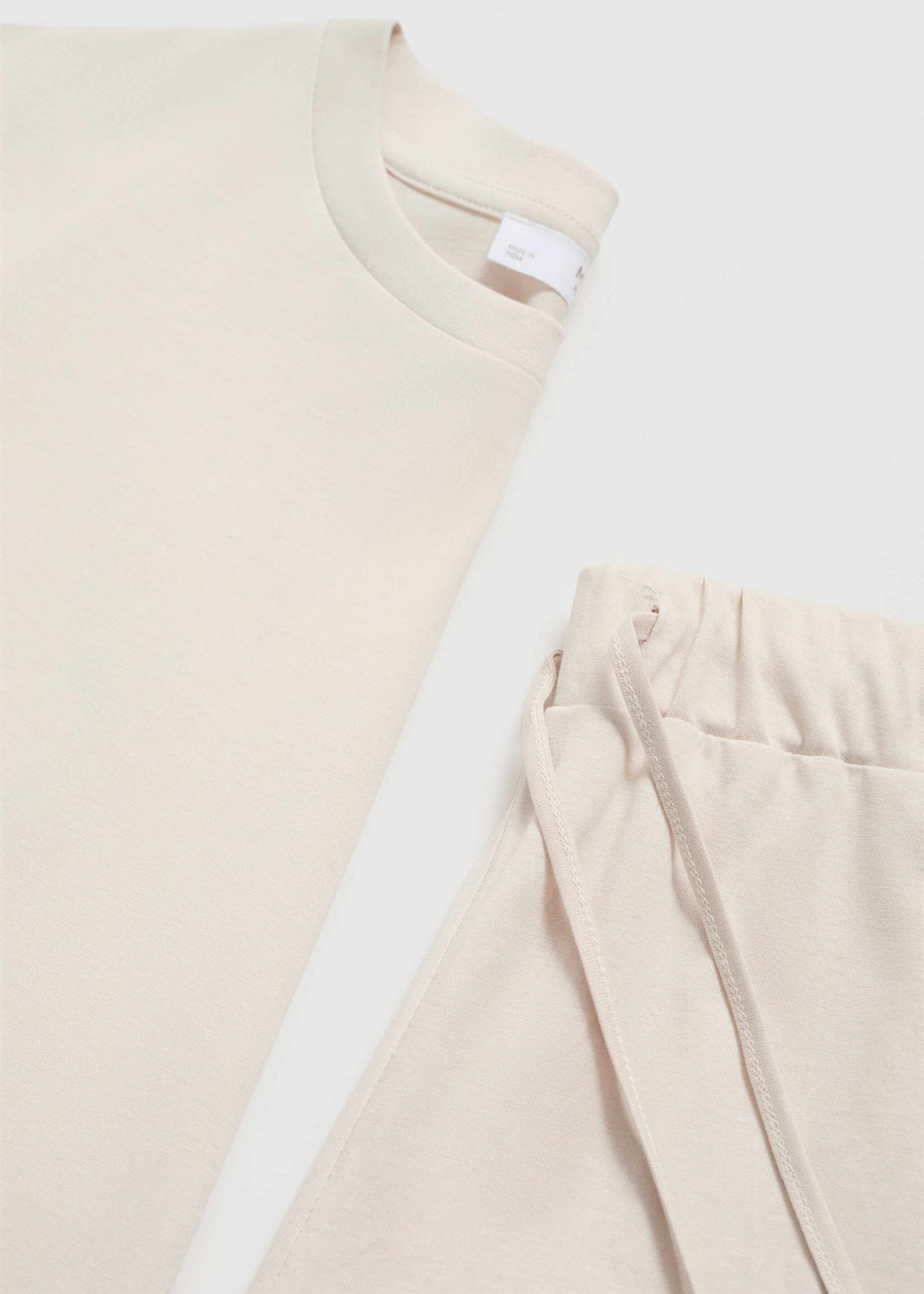 Zweiteiliger kurzer Pyjama - Detail des Artikels 8, Ecru. Ref: 77050272-00.