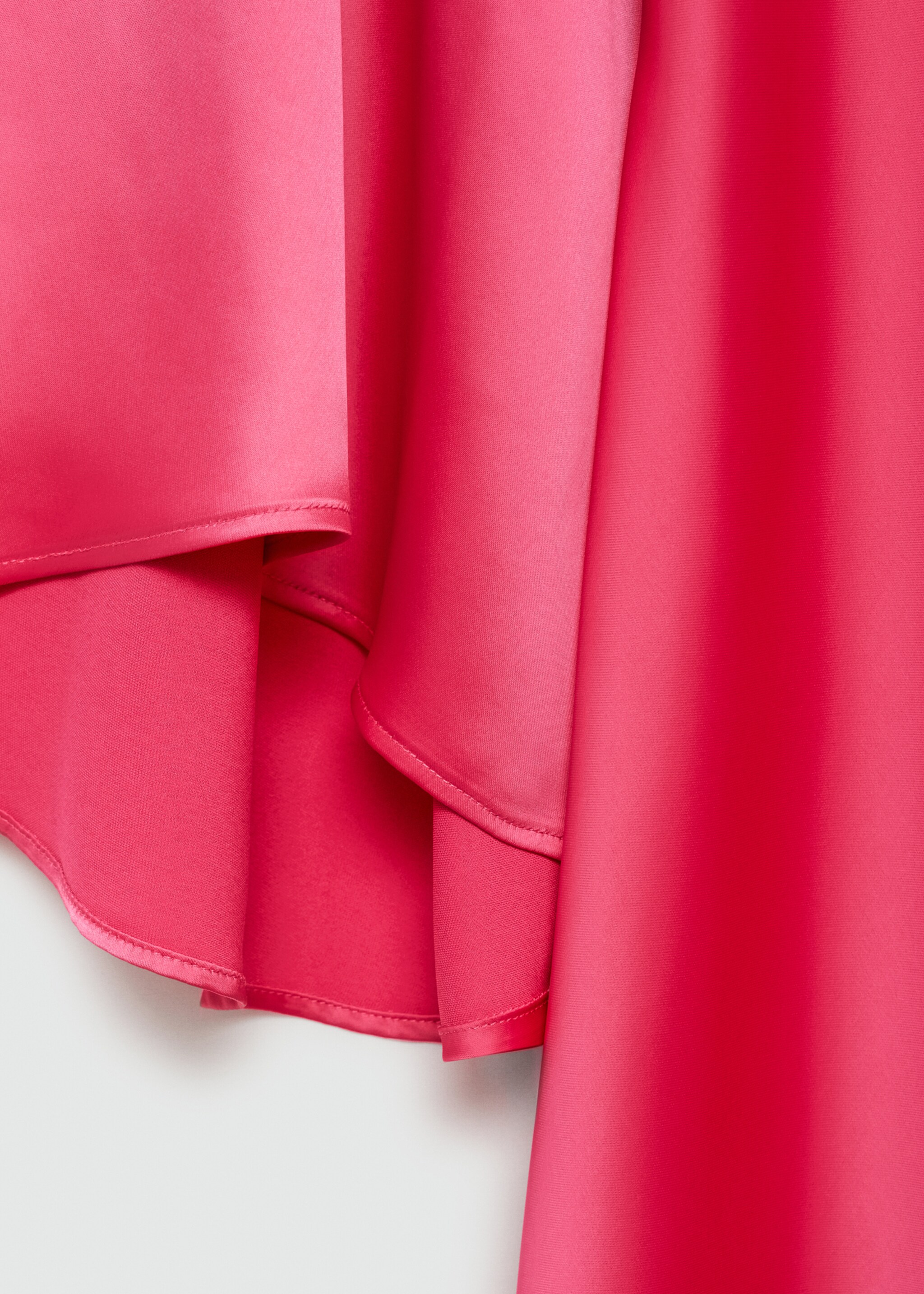 Flared-sleeve satin dress - Details of the article 0, Pink. Ref: 77050287-00.