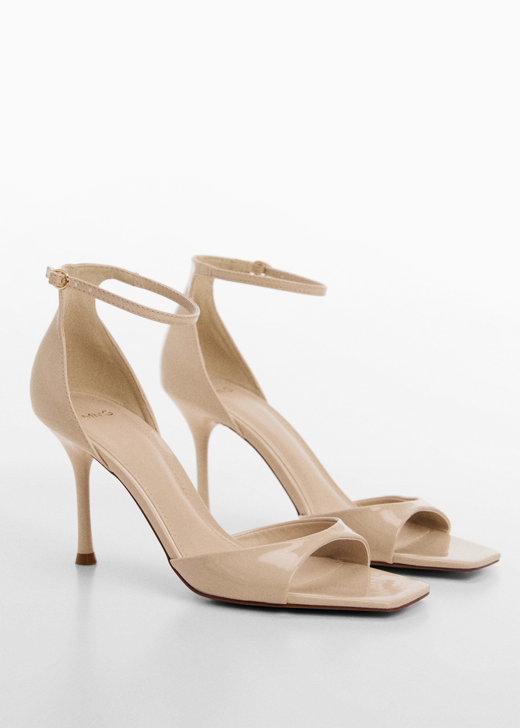 Patent leather effect heeled sandal - Medium plane