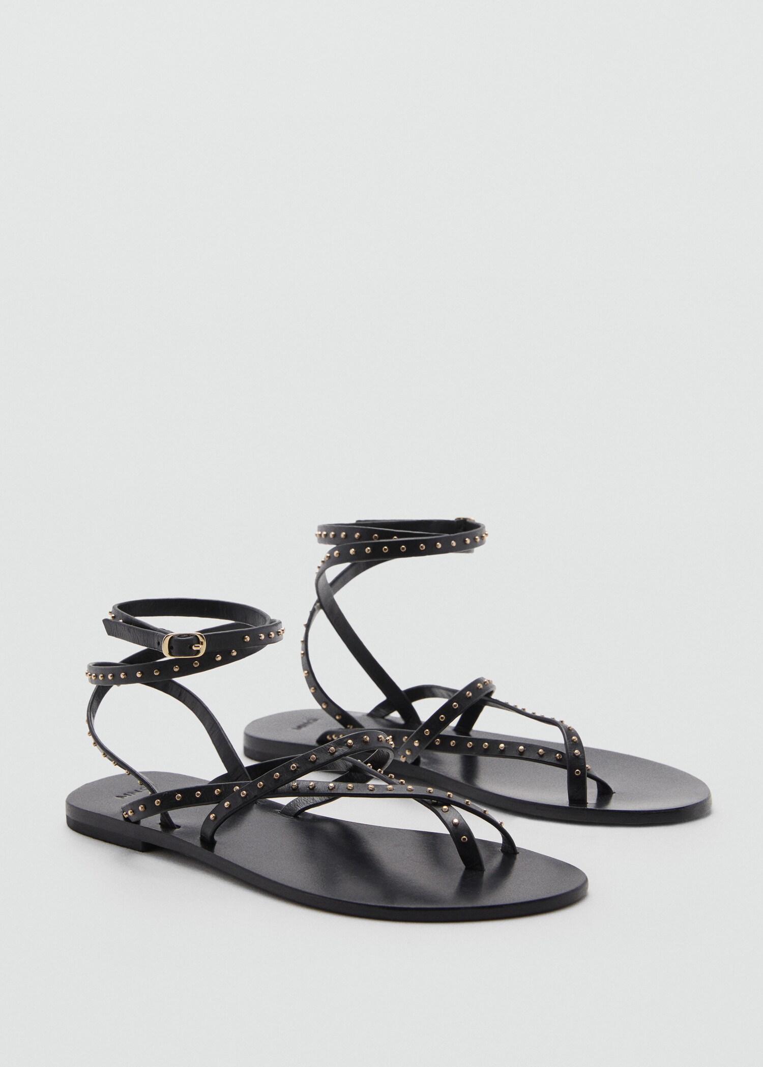 Leather straps sandals - Medium plane
