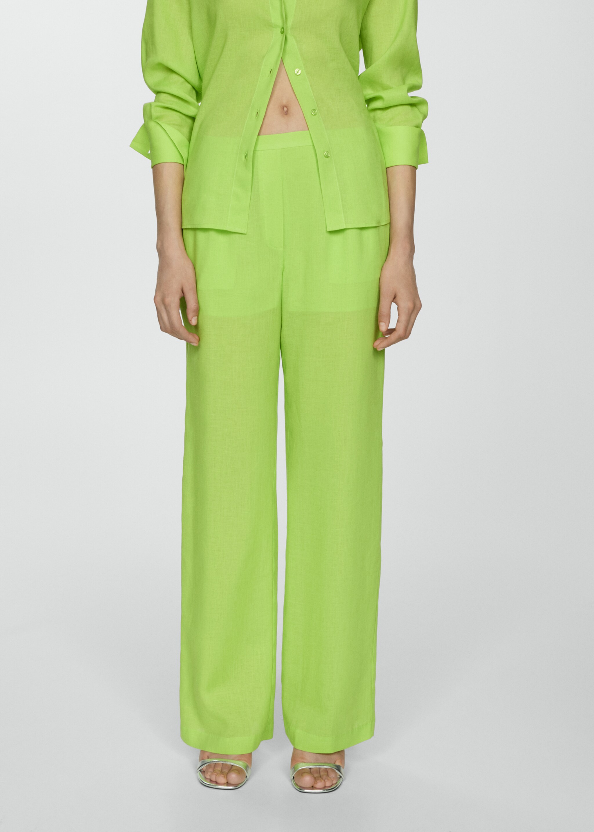 Straight-fit lyocell trousers - Medium plane