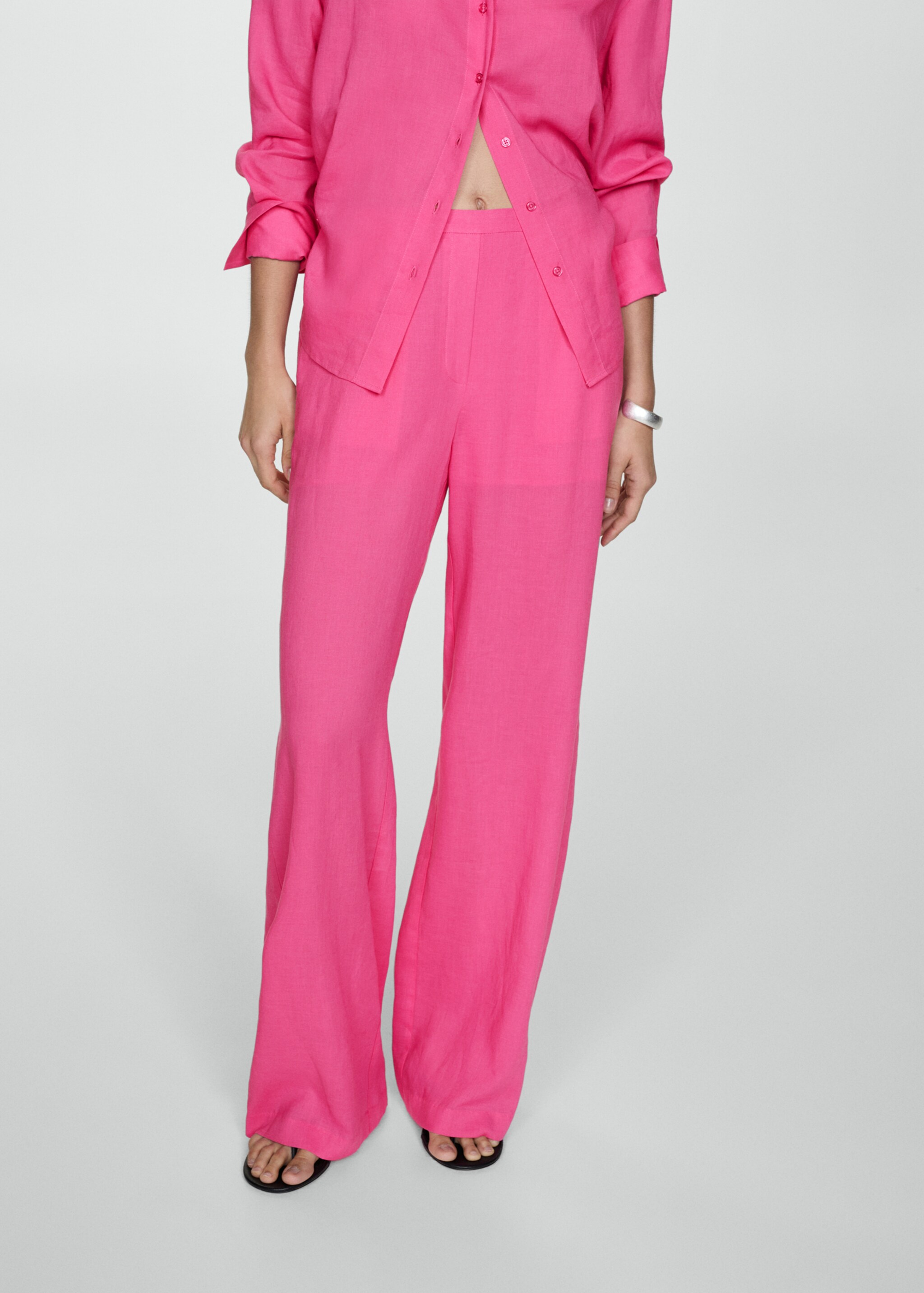 Straight-fit lyocell trousers - Medium plane