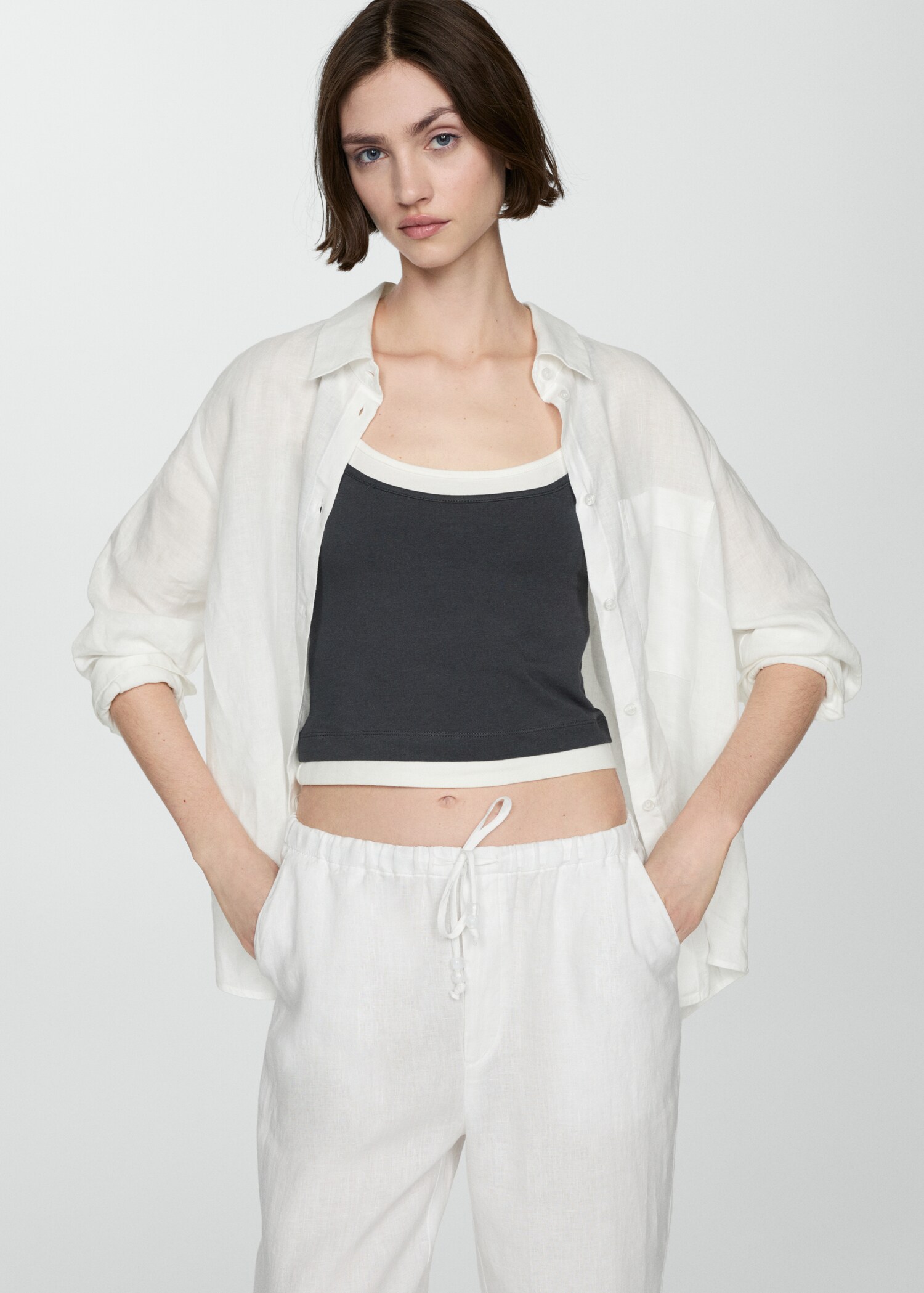 Linen jogger trousers - Details of the article 1