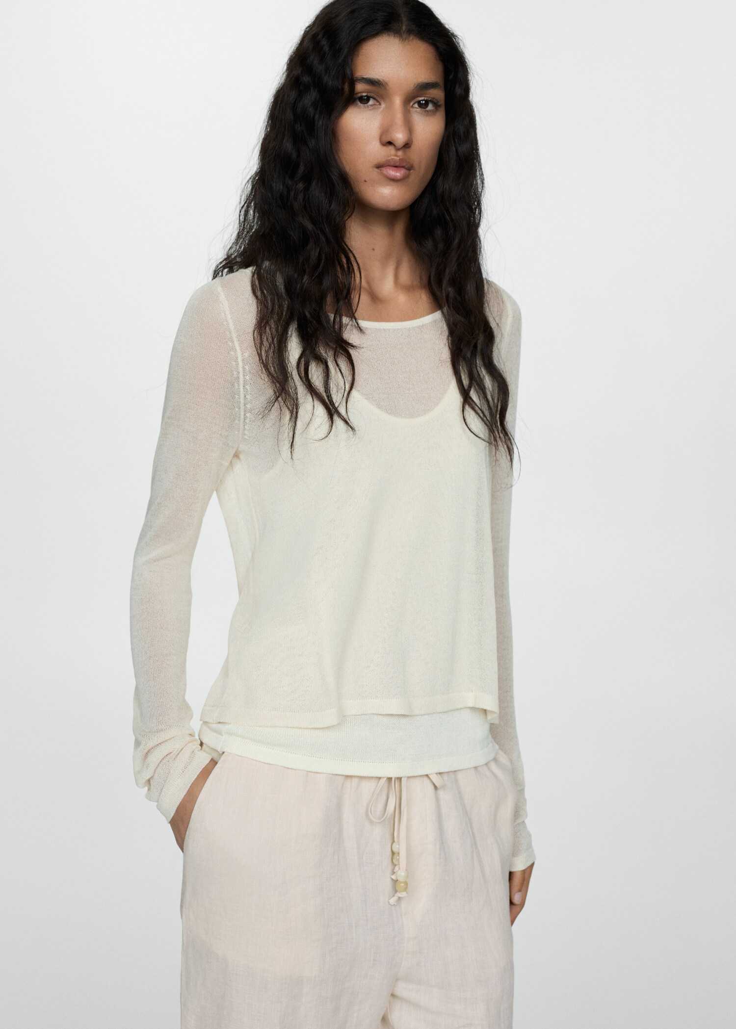 Linen jogger trousers - Details of the article 1