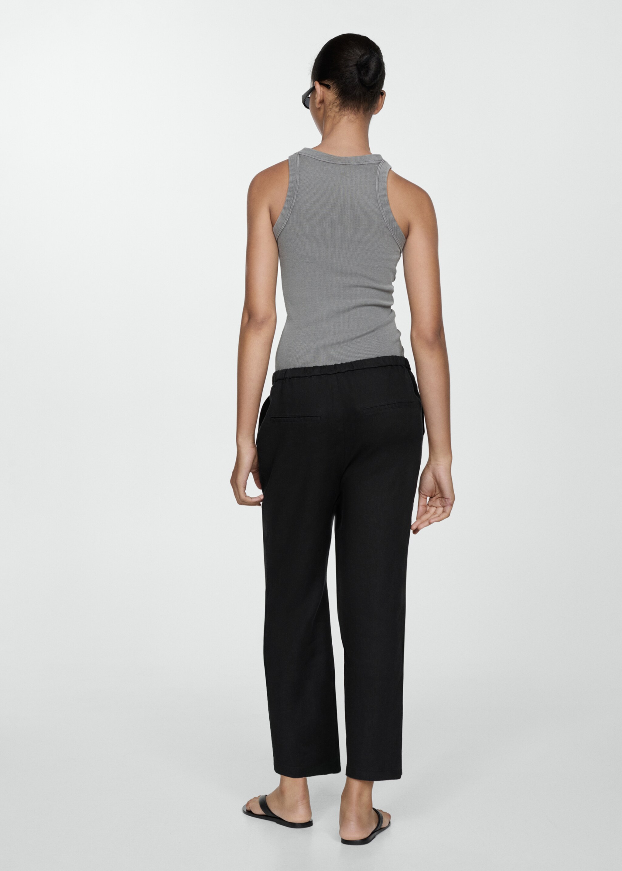 Pantalon jogging lin - Verso de l’article, Noir. Ref: 77050332-00.