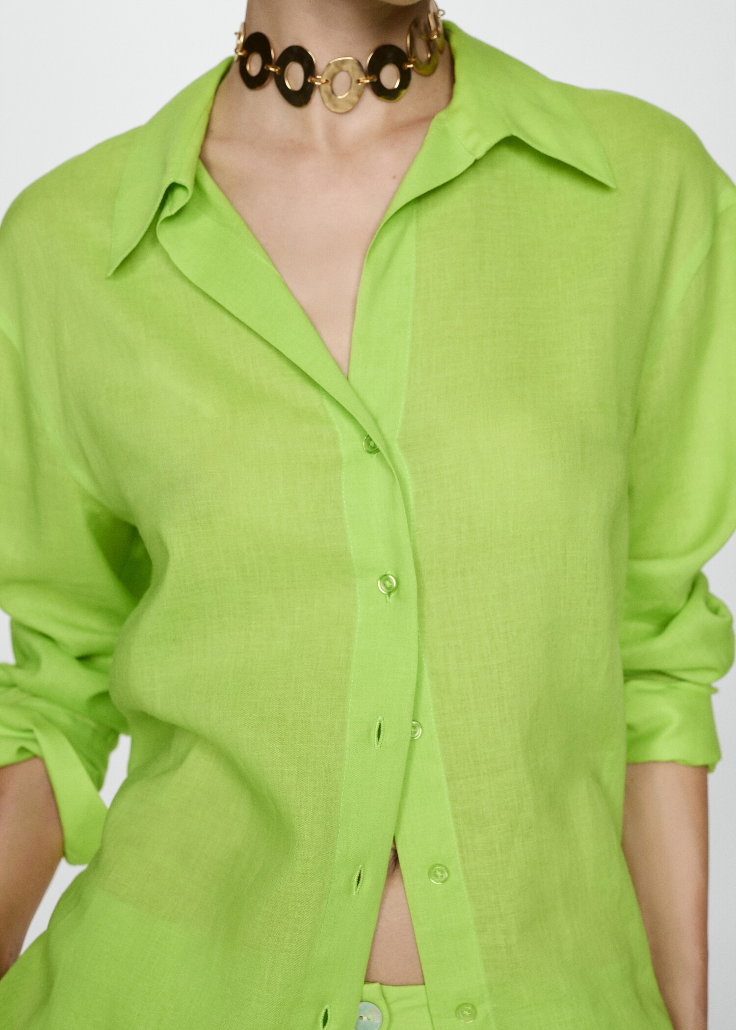 Long-sleeved lyocell shirt - Medium plane