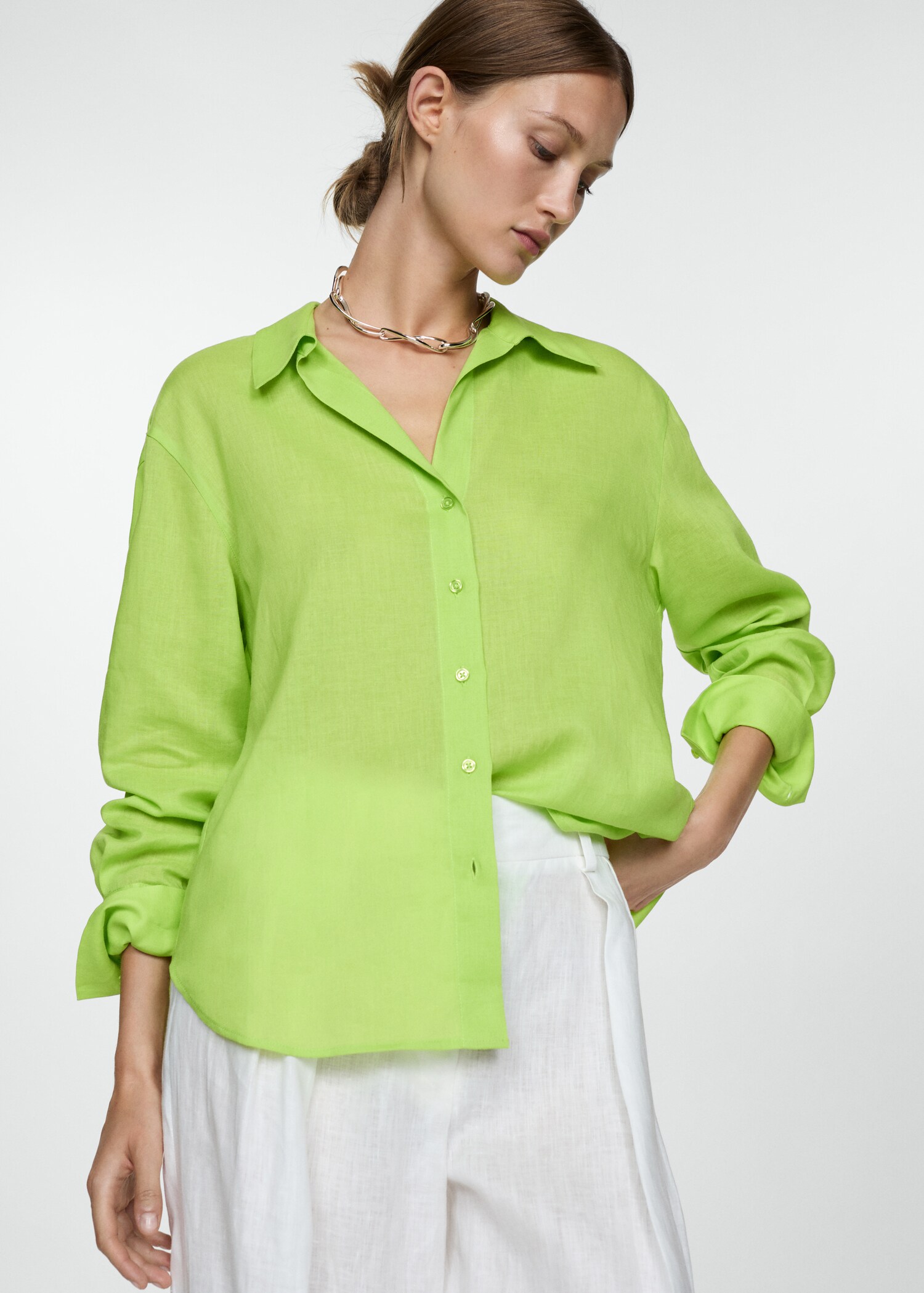 Long-sleeved lyocell shirt - Details of the article 2