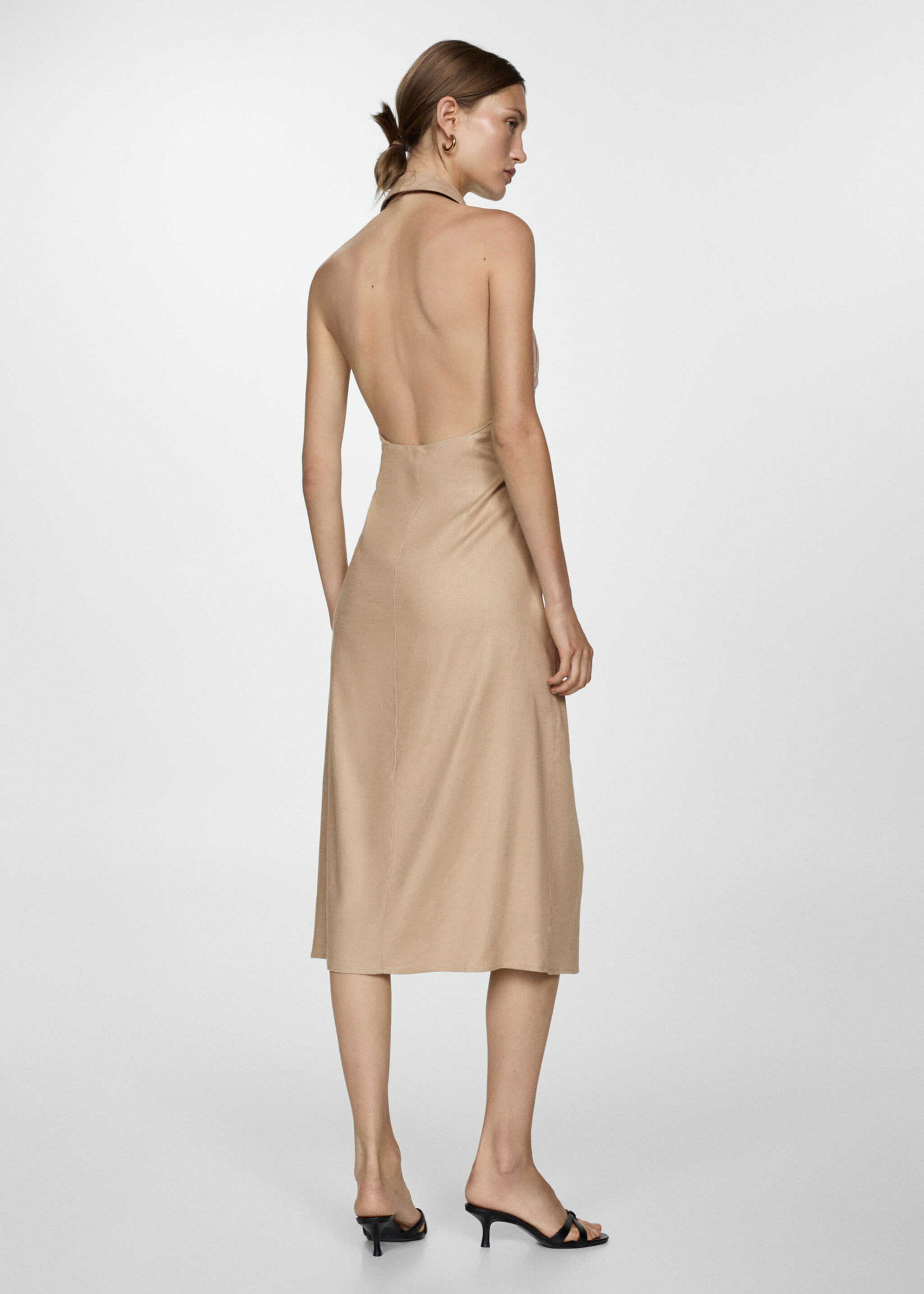 Polo-neck dress with opening - Reverse of the article