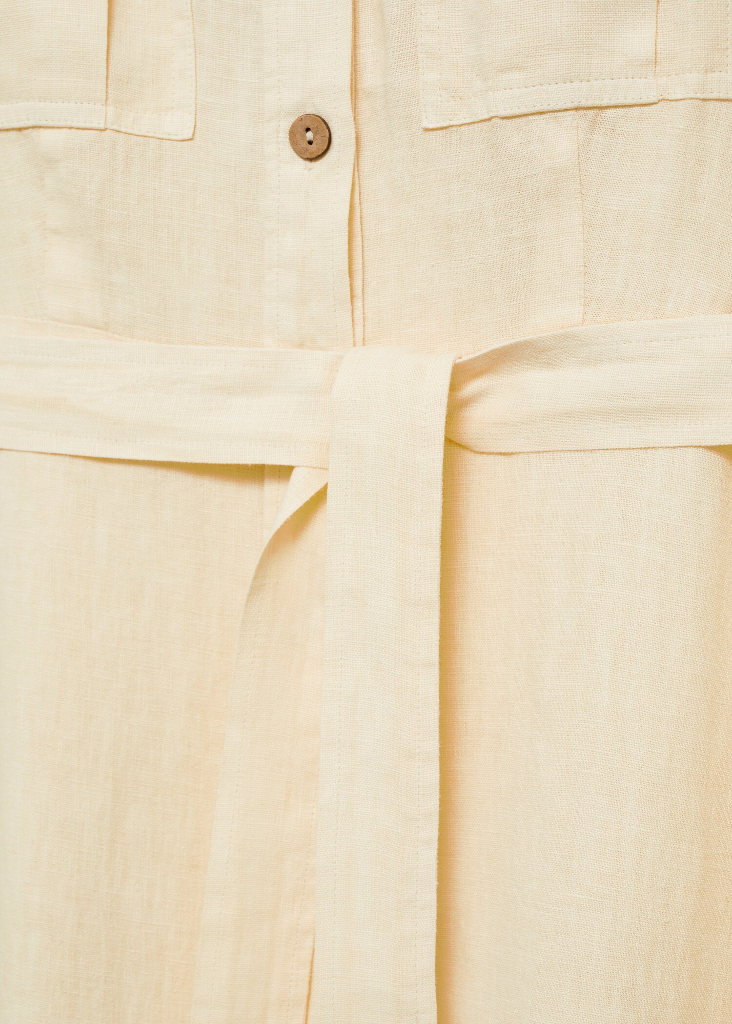 Linen-blend shirt dress - Details of the article 0