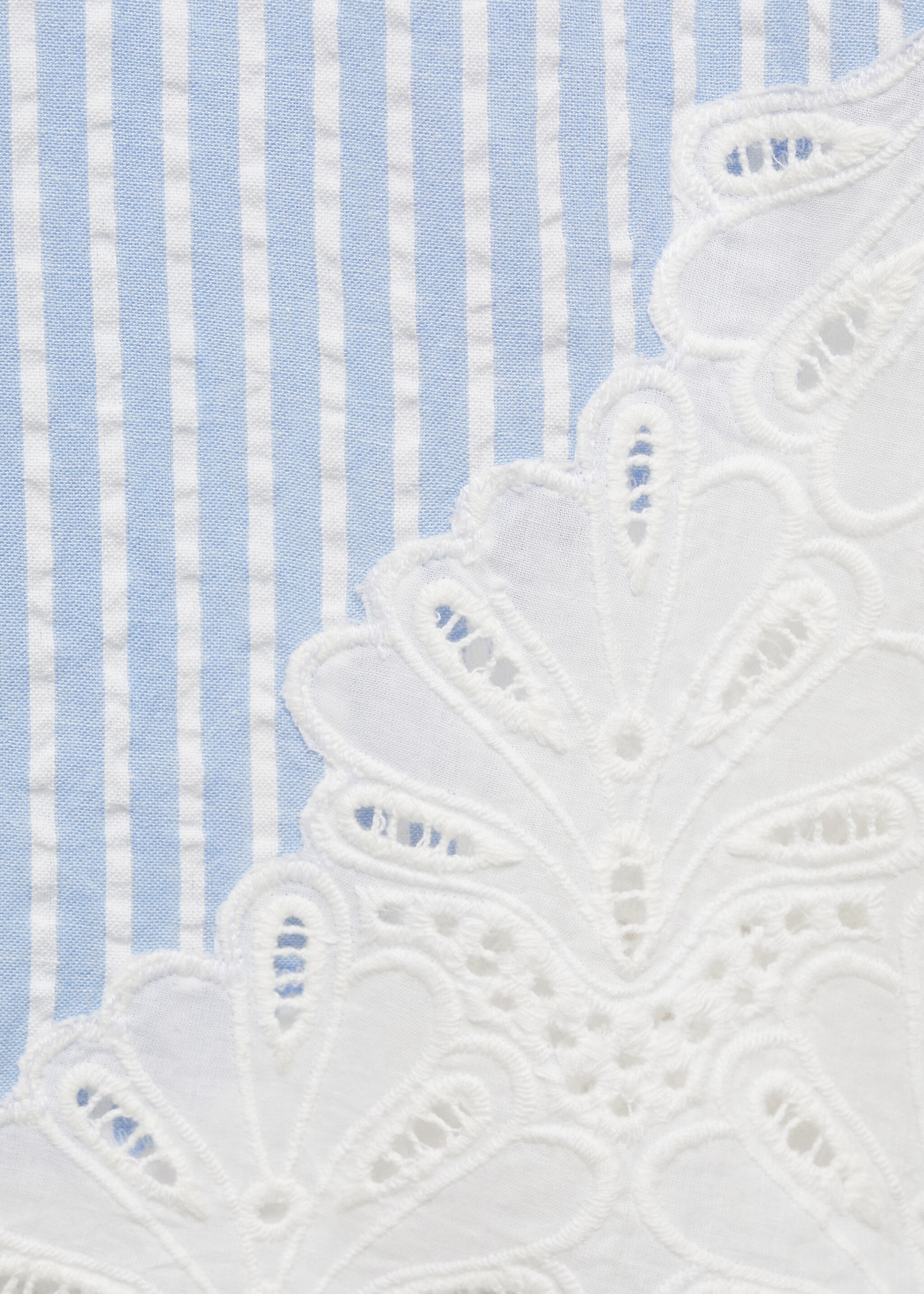 Embroidered striped trousers - Details of the article 0