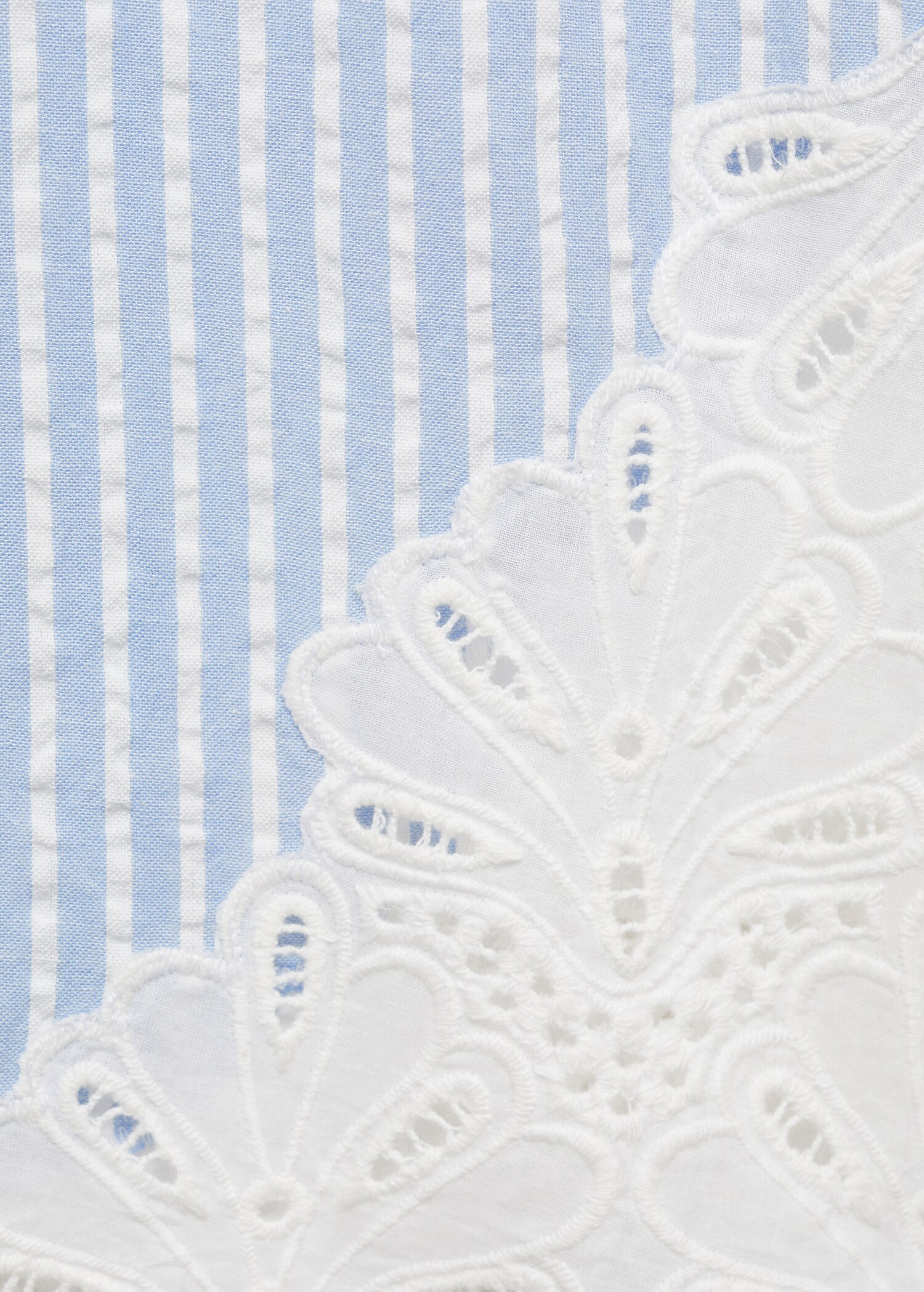 Embroidered striped trousers - Details of the article 0
