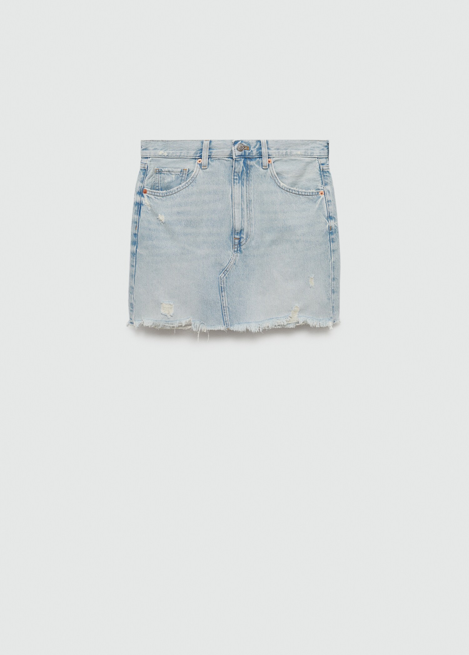 Jeans-Minirock mit ausgefranstem Saum - Artikel ohne Model