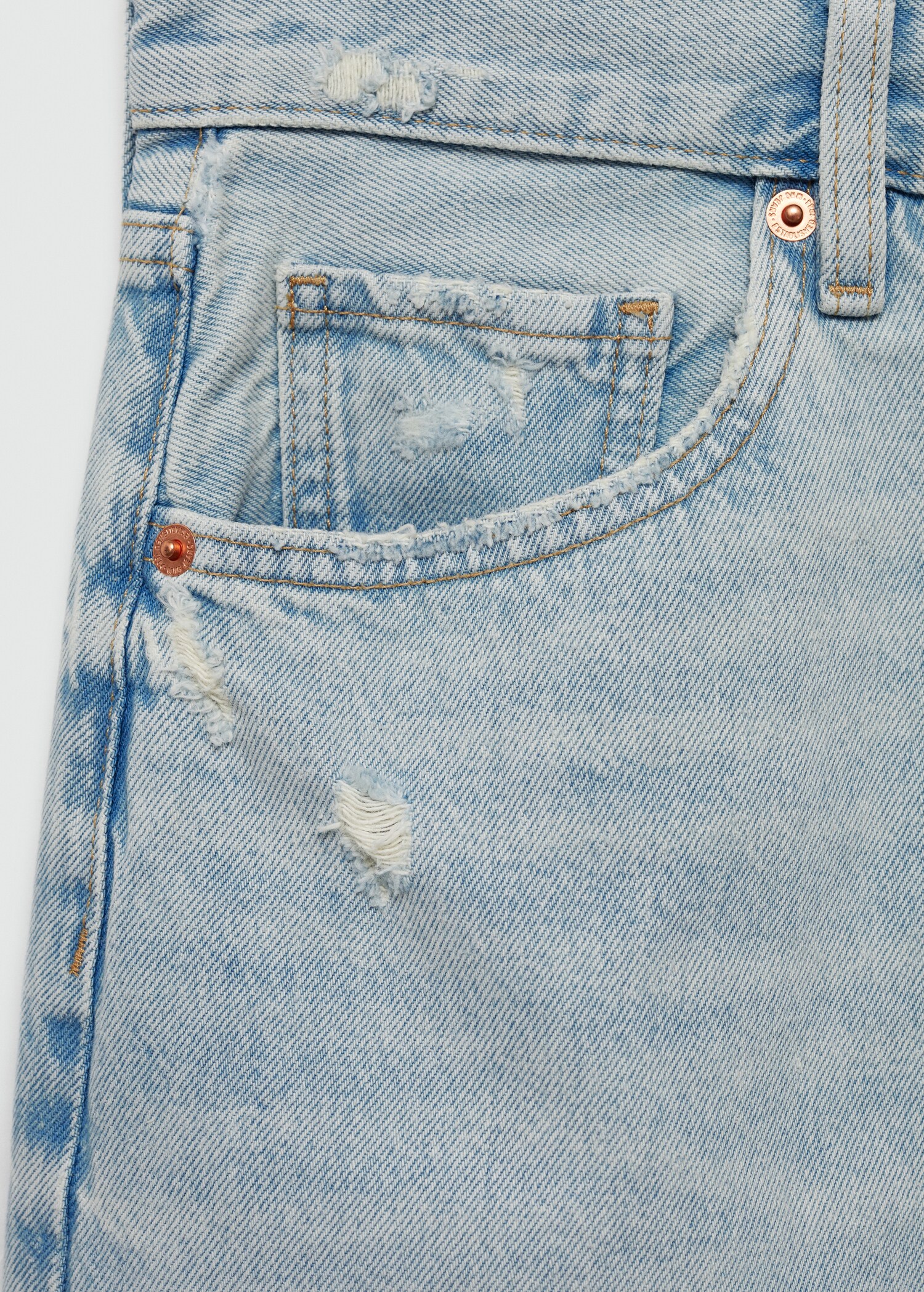 Jeans-Minirock mit ausgefranstem Saum - Detail des Artikels 0