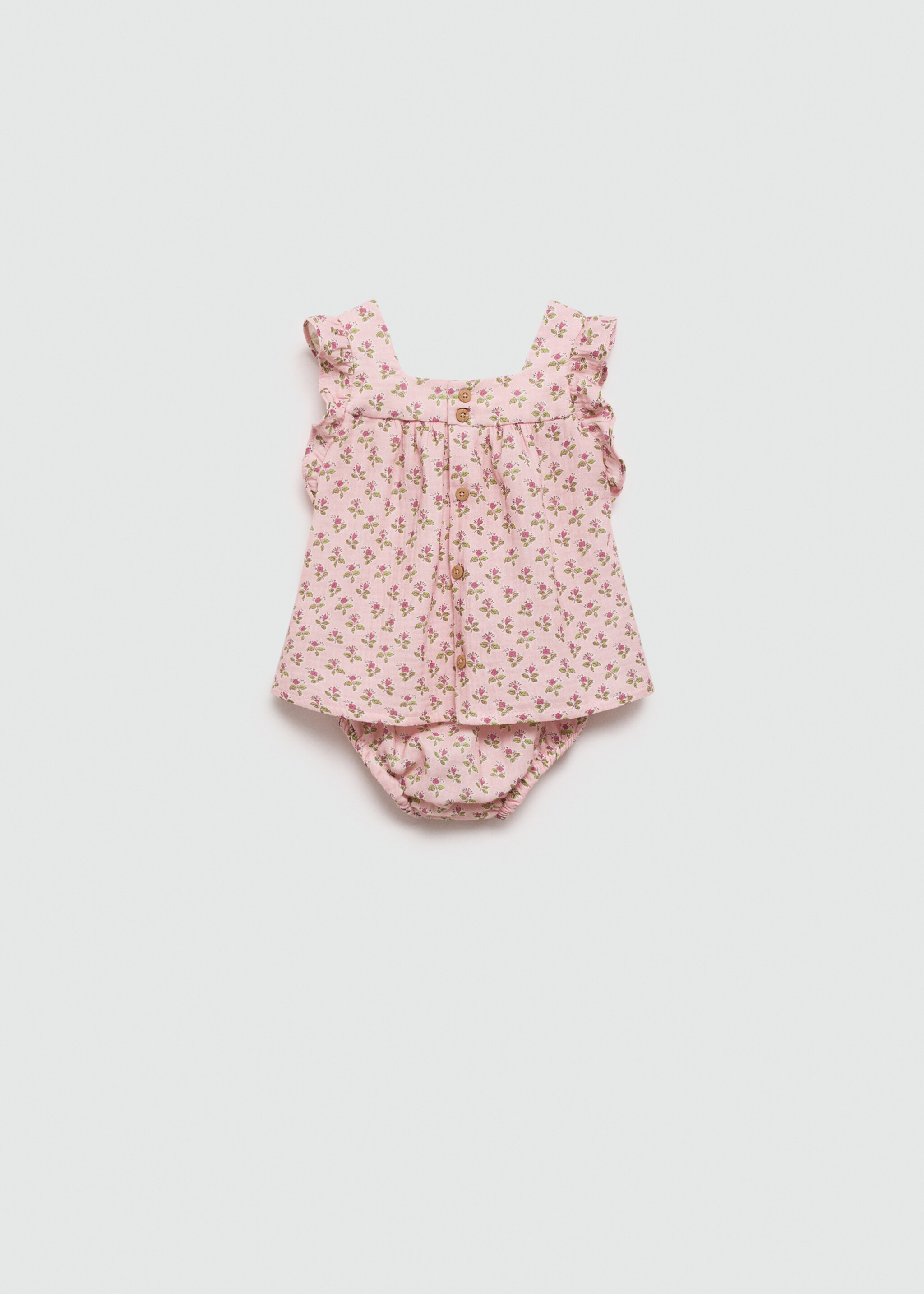 Robe et culotte coton - Verso de l’article, Rose. Ref: 77050382-00.