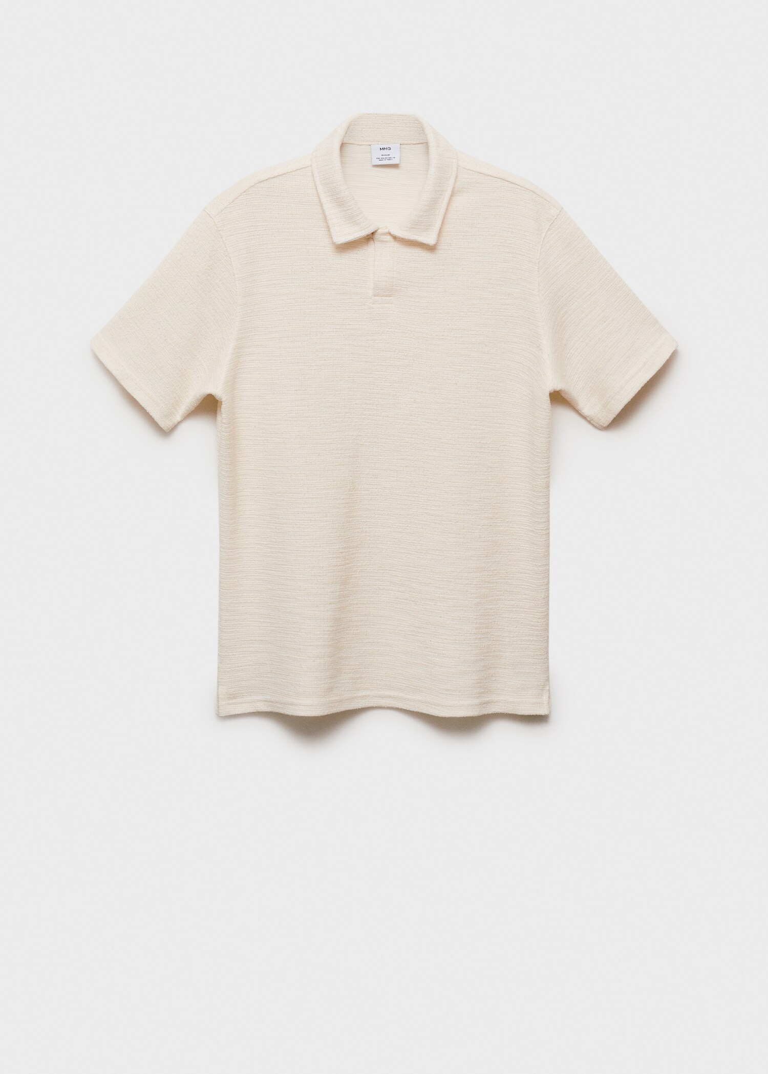 Getextureerd gebreid regular-fit poloshirt - Artikel zonder model